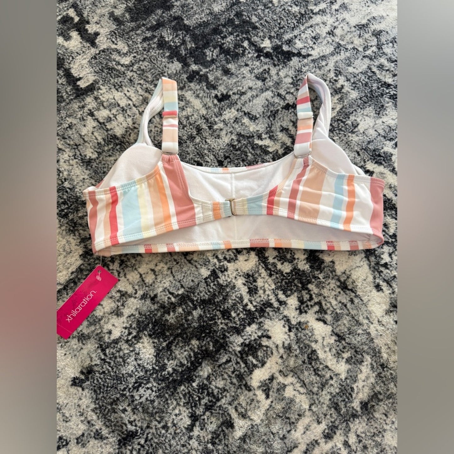 NWT LG Xhilaration Multicolor Stripe Bikini Top