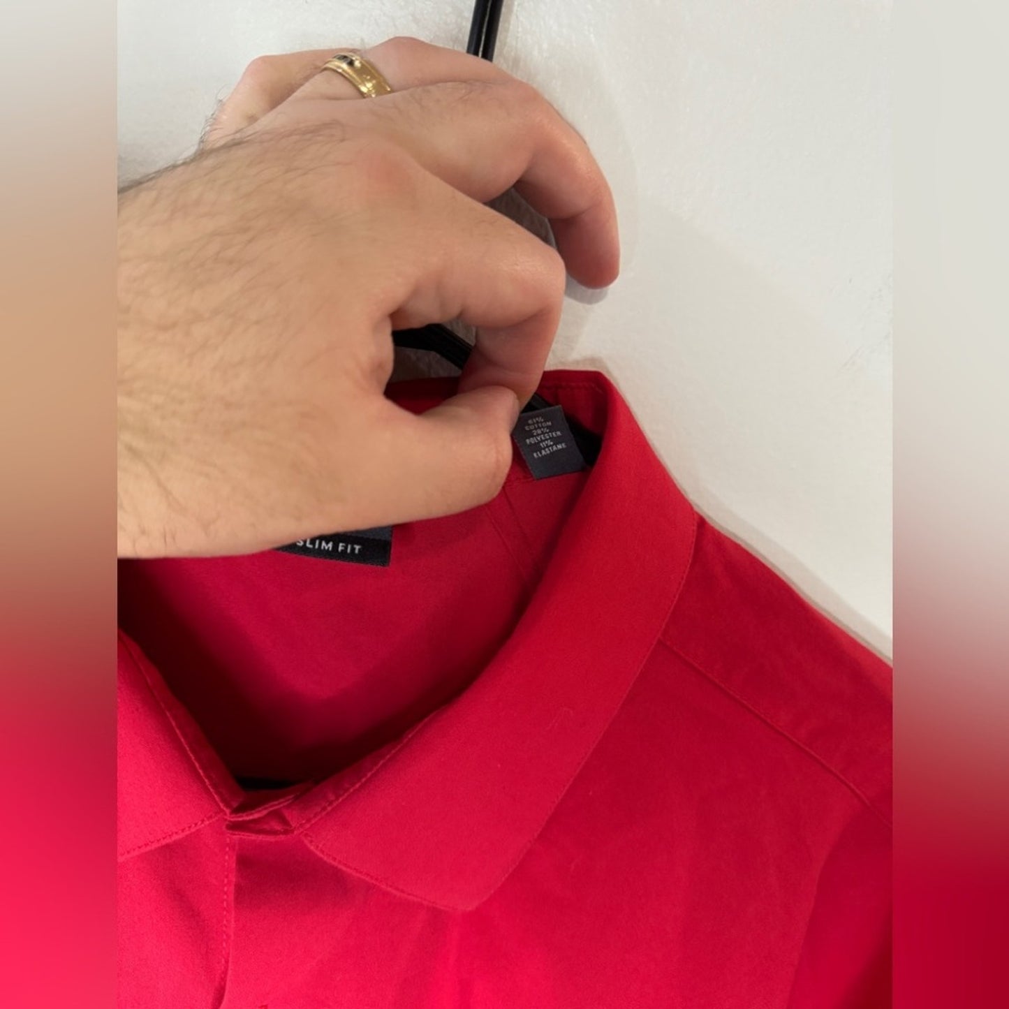 Pre-Owned XL Van Huesen Red Flex Button Up Shirt