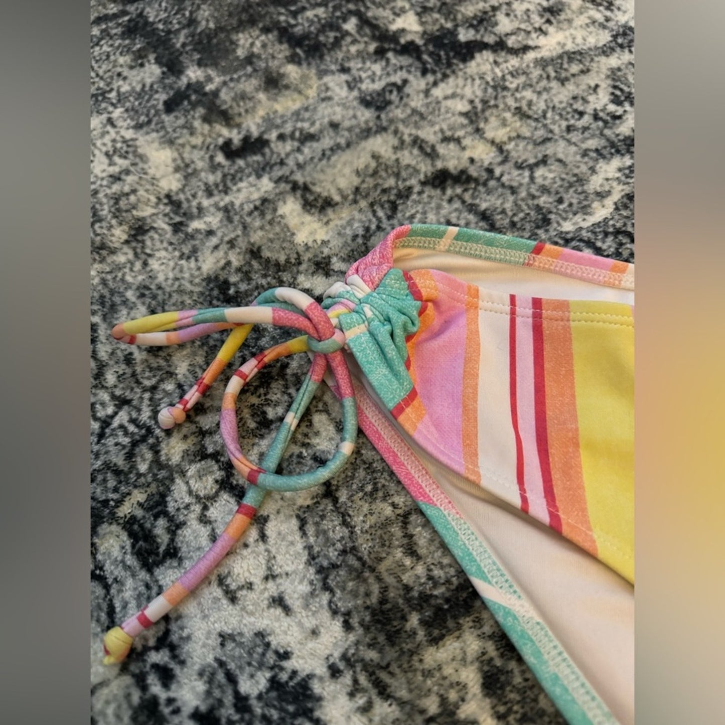 Pre-Owned LG Cupshe Multicolor Striped Tie Bikinj Bottom