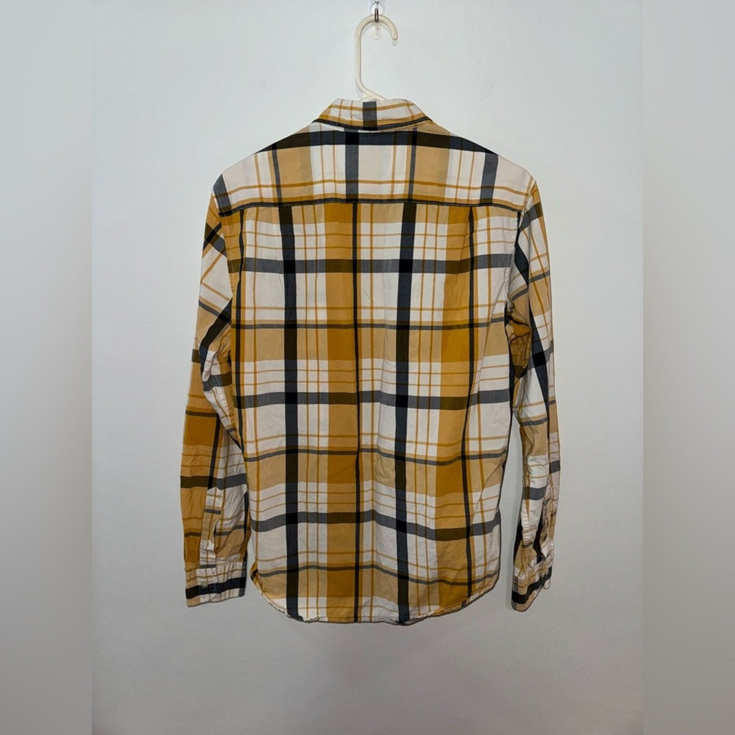 Pre-Owned SM American Eagle Yellow Blue and White Button Up Long Sleeve Shirt