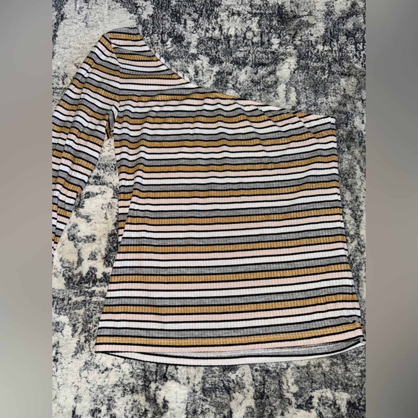 Pre-owned MD Aeropostale Multicolor Striped Sparkle One Sleeve Shirt