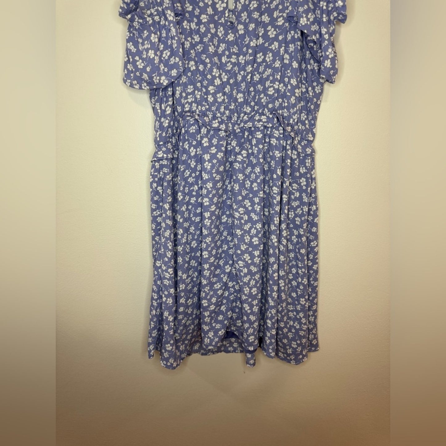 Pre-Owned MD Jessica Simpson Blue Floral Off the Shoulder Dress