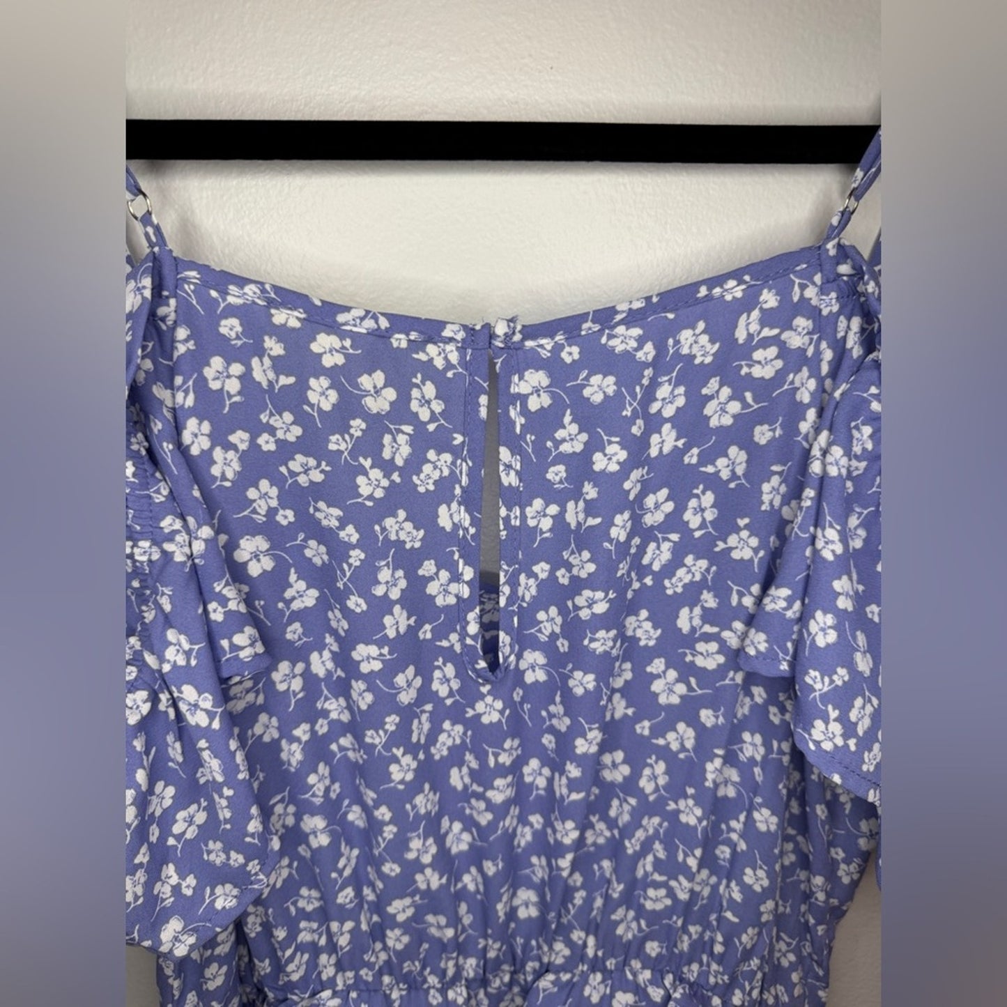 Pre-Owned MD Jessica Simpson Blue Floral Off the Shoulder Dress