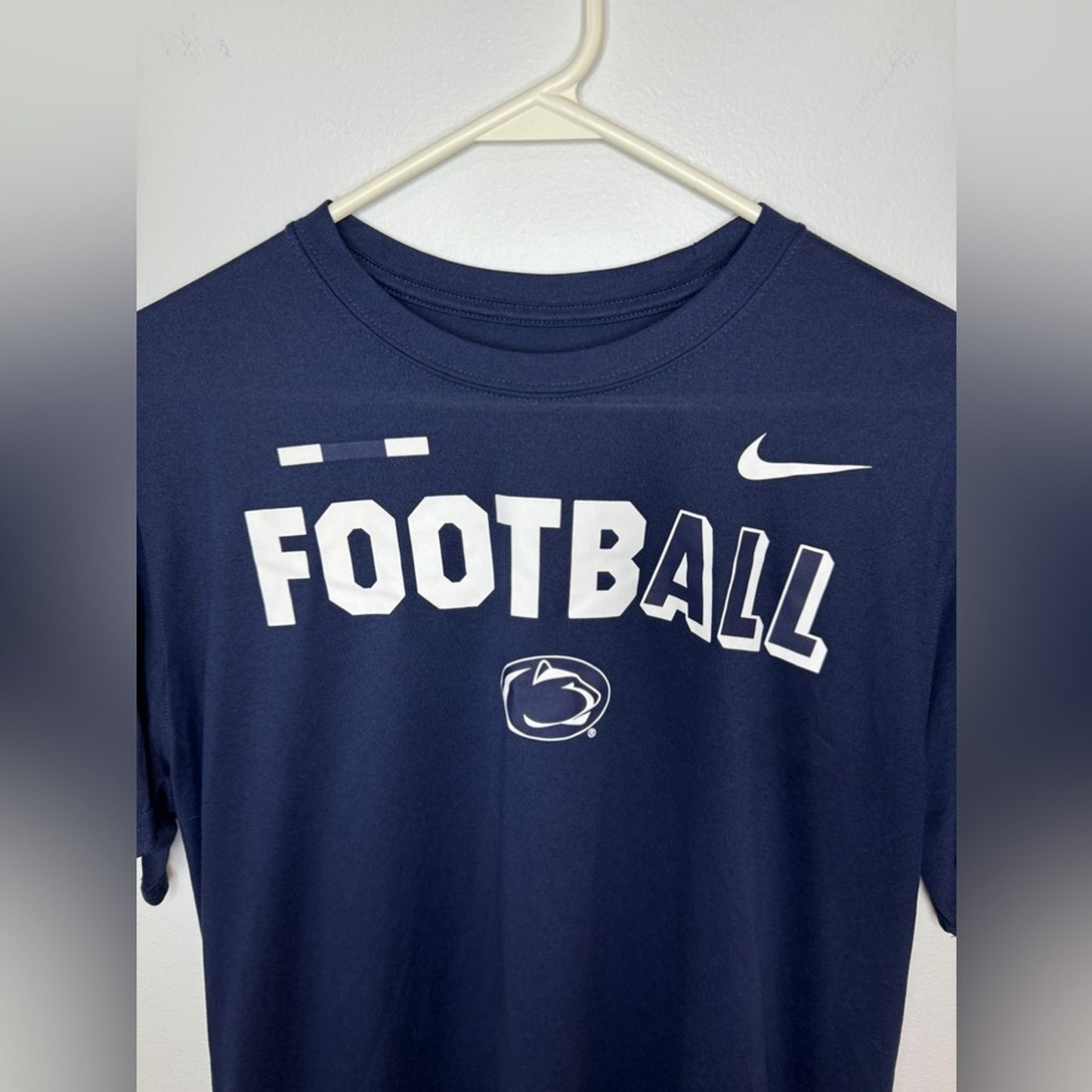 Pre-Owned LG Nike Dri-Fit Navy Blue PSU Penn State University Football T-Shirt