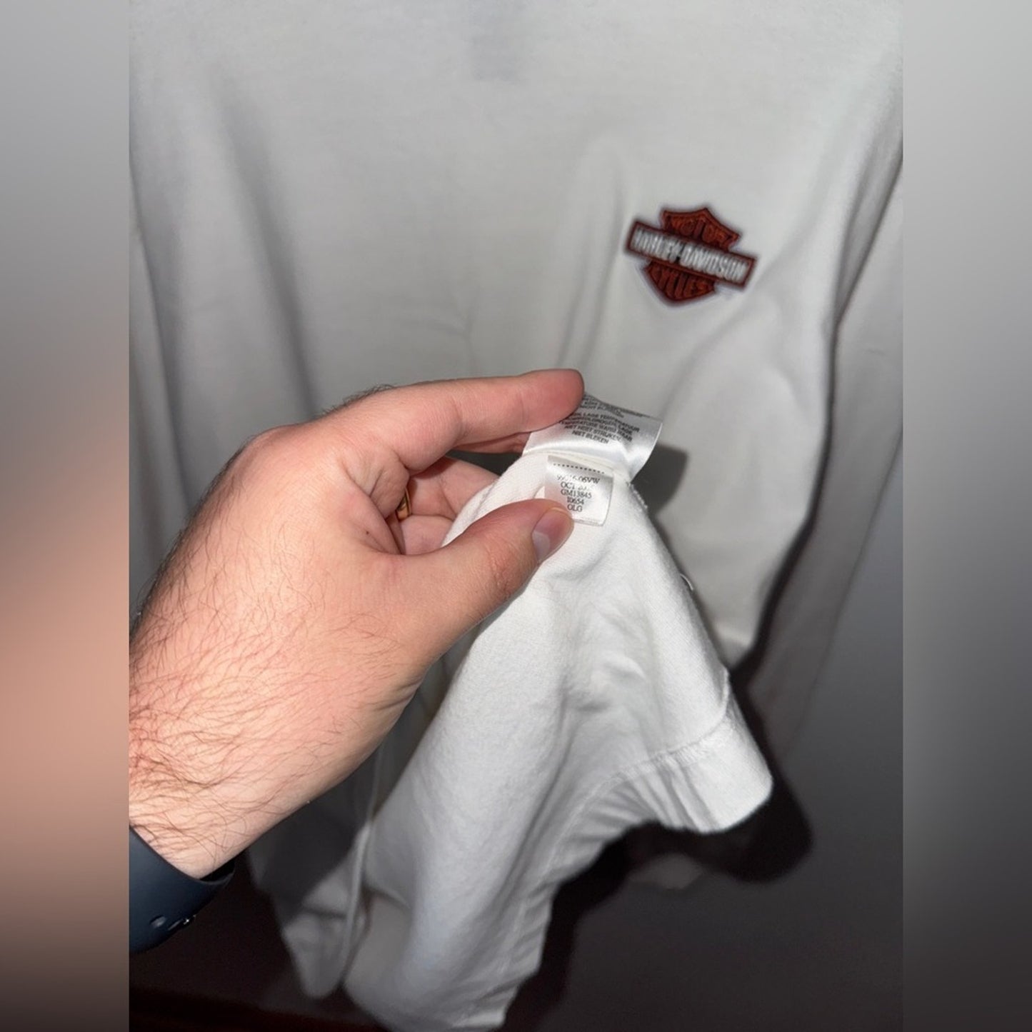 Pre-Owned XL Harley Davidson White Embroidered 2005 Long Sleeve Shirt