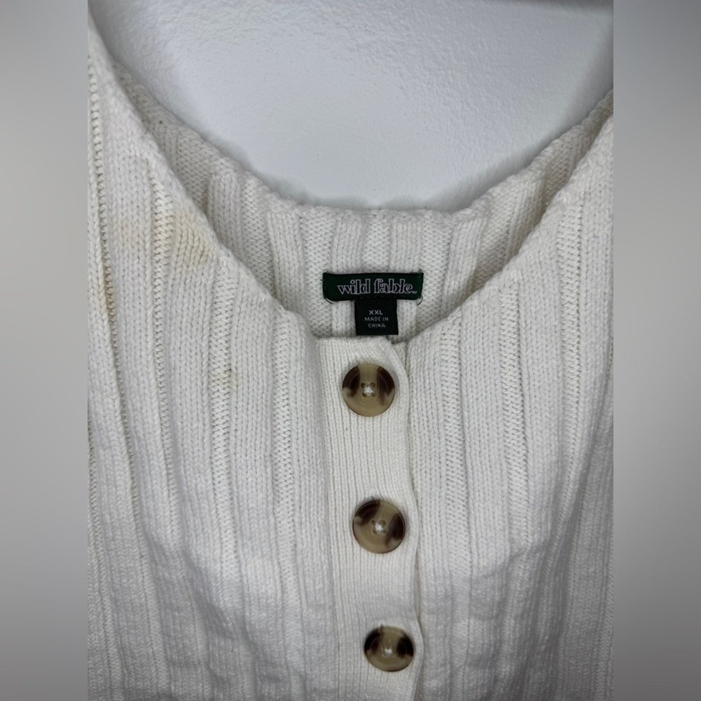 Pre-Owned XXL Wild Fable White Ribbed Knitted Tank Top