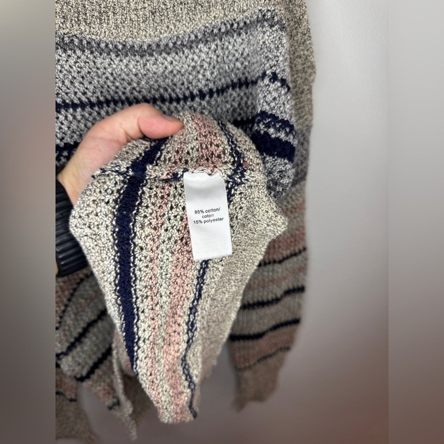 Pre-Owned MD Maurices Off the Shoulder Striped Sweater