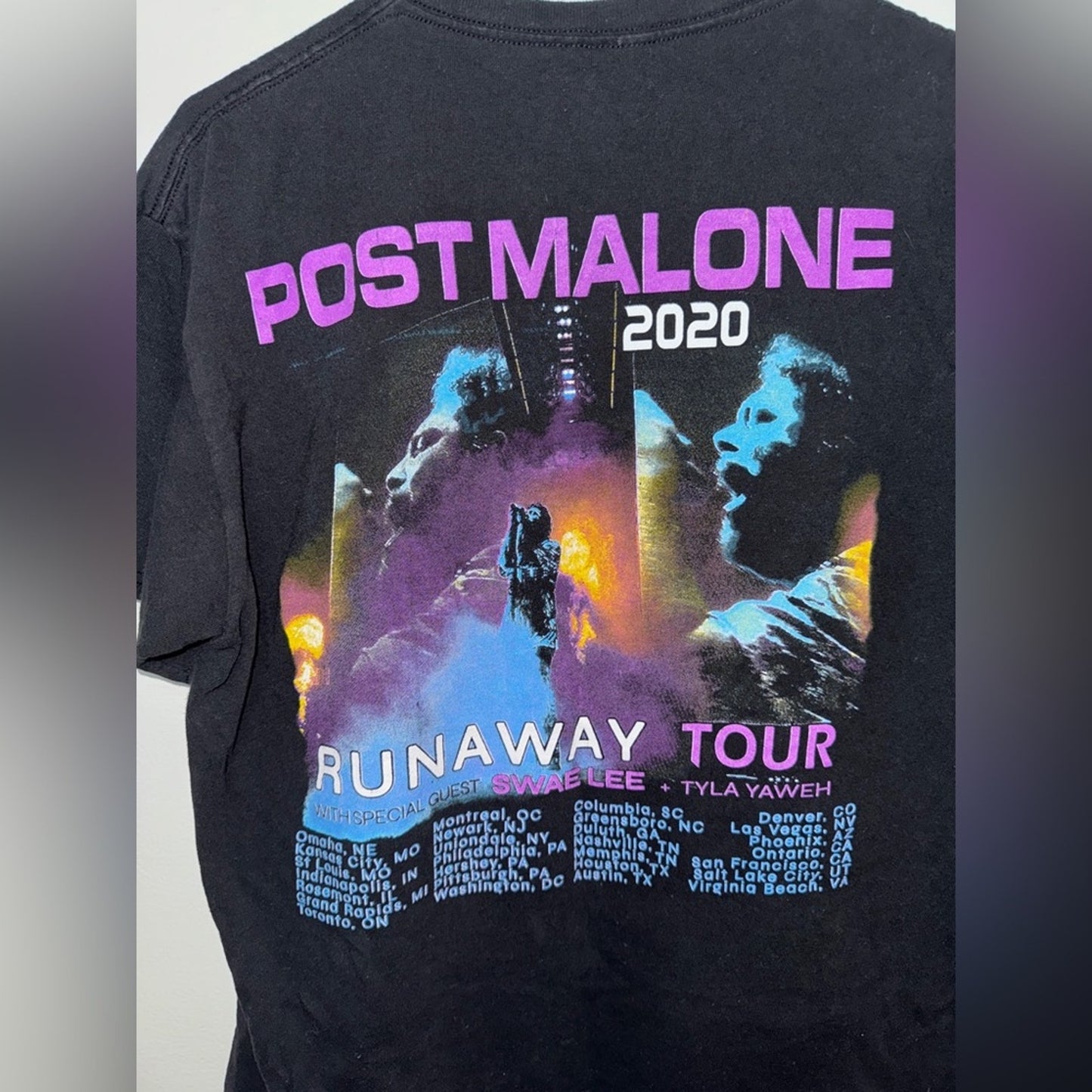 Pre-Owned Post Malone 2020 Runaway Tour Band T-Shirt