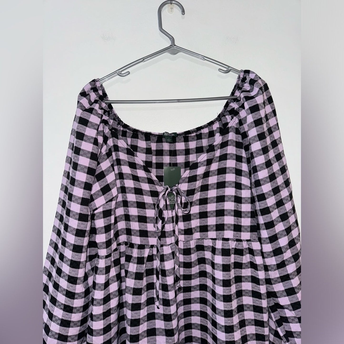 NWT LG Wild Fable Black/Pink Checker Print Dress