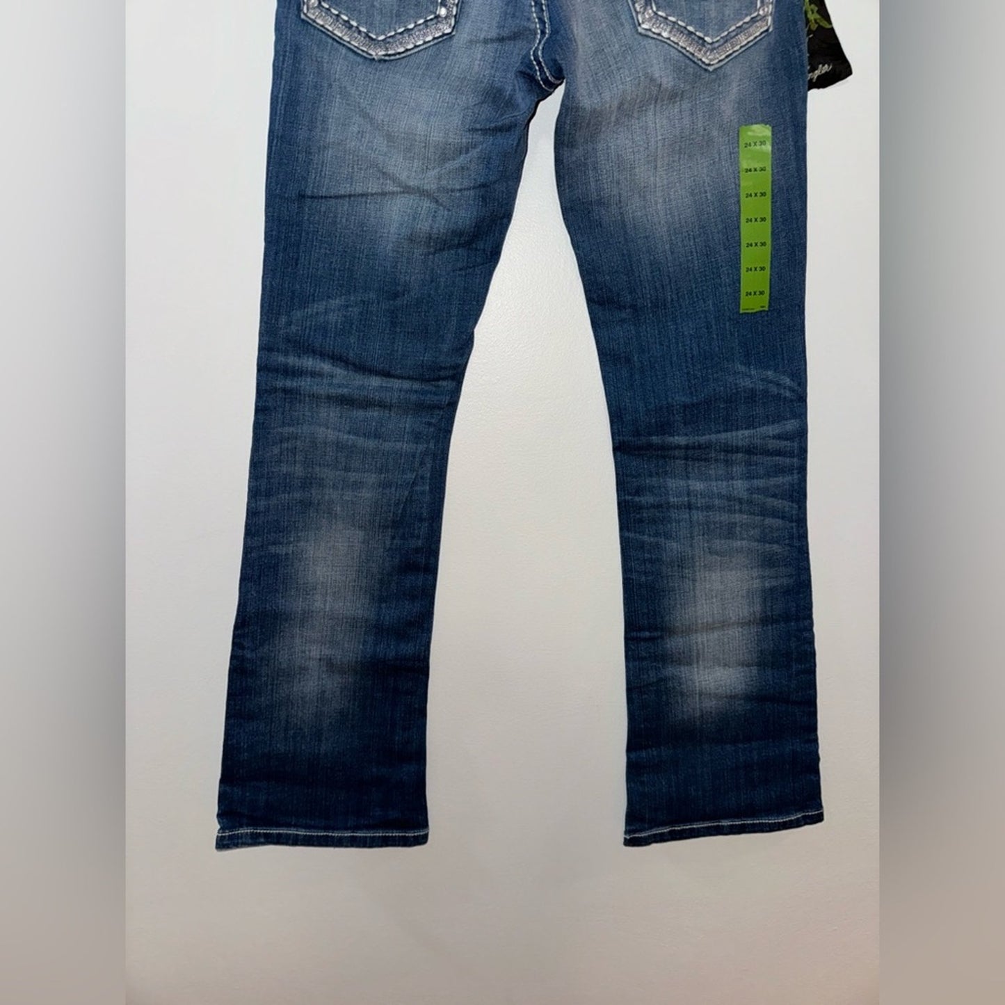 NWT W24xL30 Rock 47 by Wrangler Ultra Low Rise Blue Boot Cut Jeans