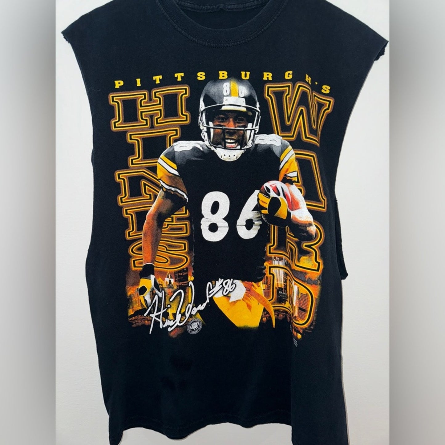 Pre-Owned Pittsburgh Steelers Hines Ward 2008 Cutoff Black Sleeveless Shirt