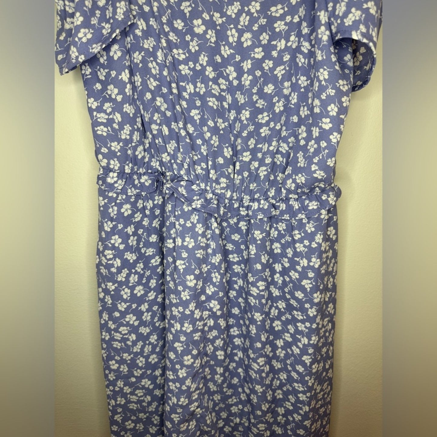 Pre-Owned MD Jessica Simpson Blue Floral Off the Shoulder Dress
