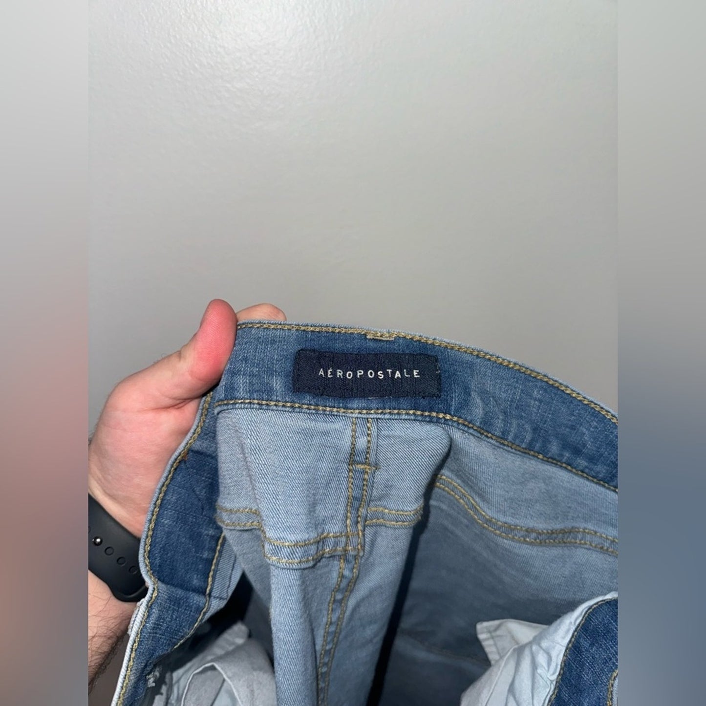 Pre-Owned W31xL32 Aeropostale Light Blue Distressed Super Skinny Jeans