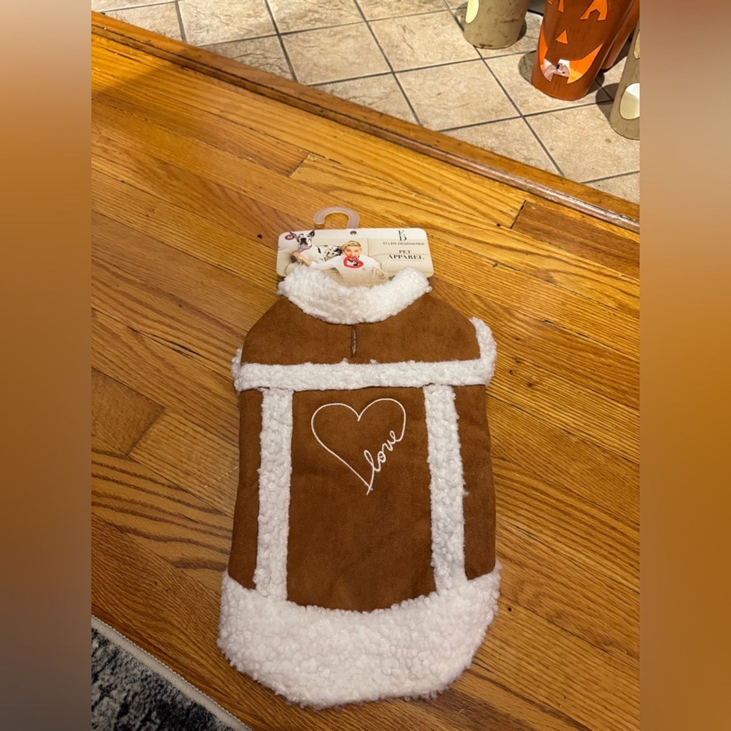NWT MD Ellen Degeneres Pet Apparel Love Sheerling Jacket For Dog
