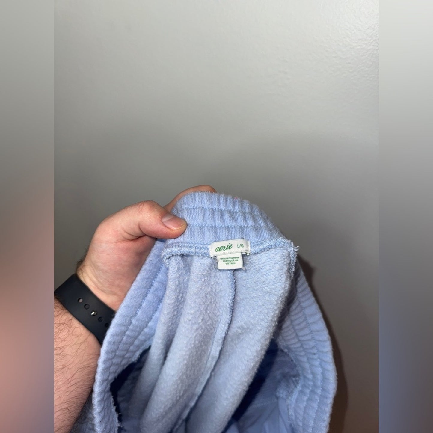 Pre-Owned LG Aerie Light Blue Crochet Sweatpants