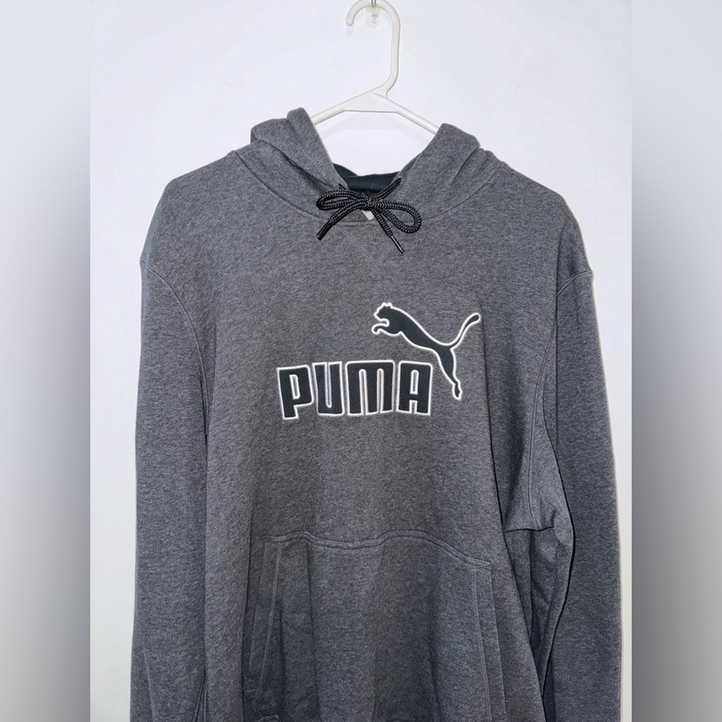 NWT LG Puma Dark Grey Heather and Black Logo Drycell Hoodie