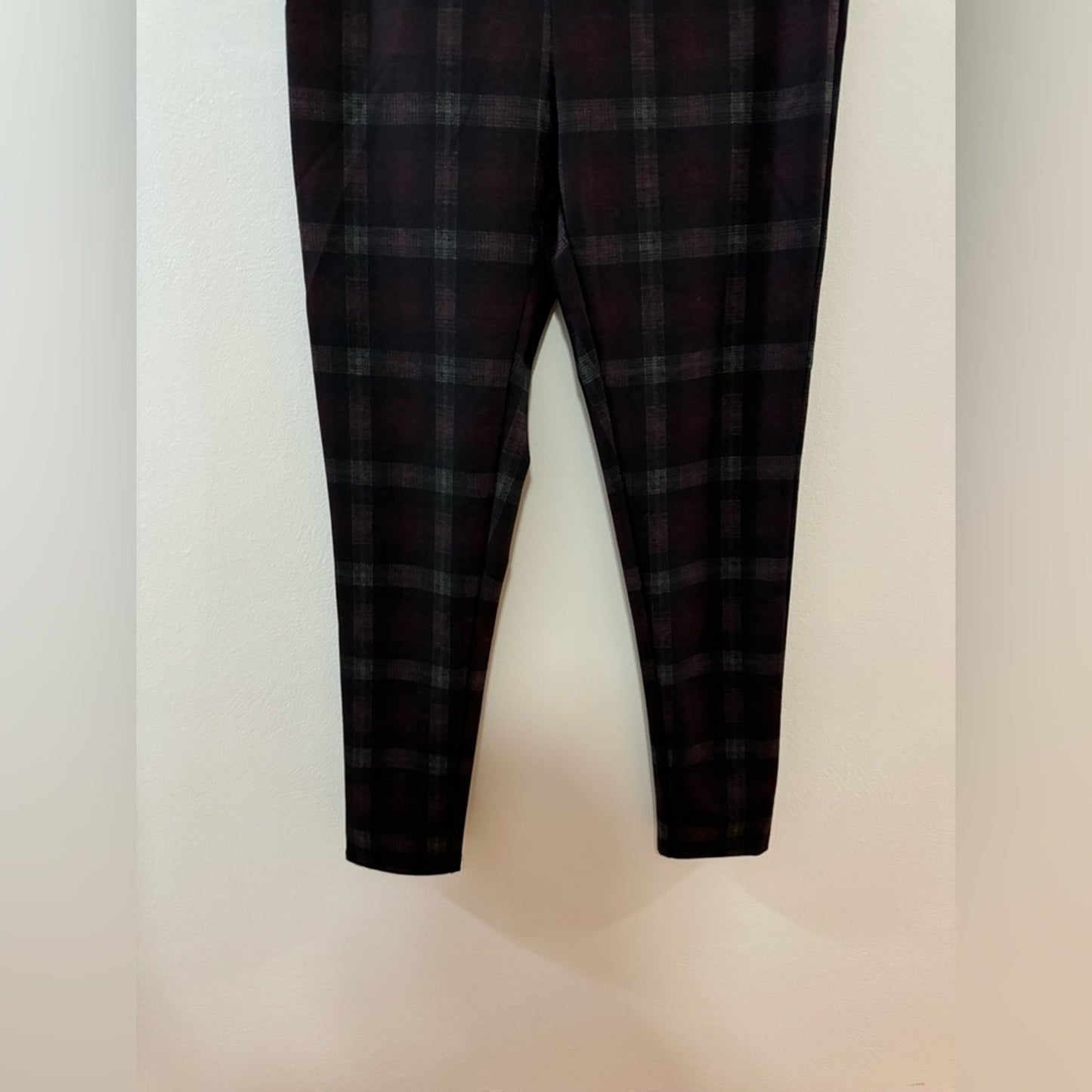 Pre-Owned MD Alexander Jordan Black and Grey Plaid Leggings