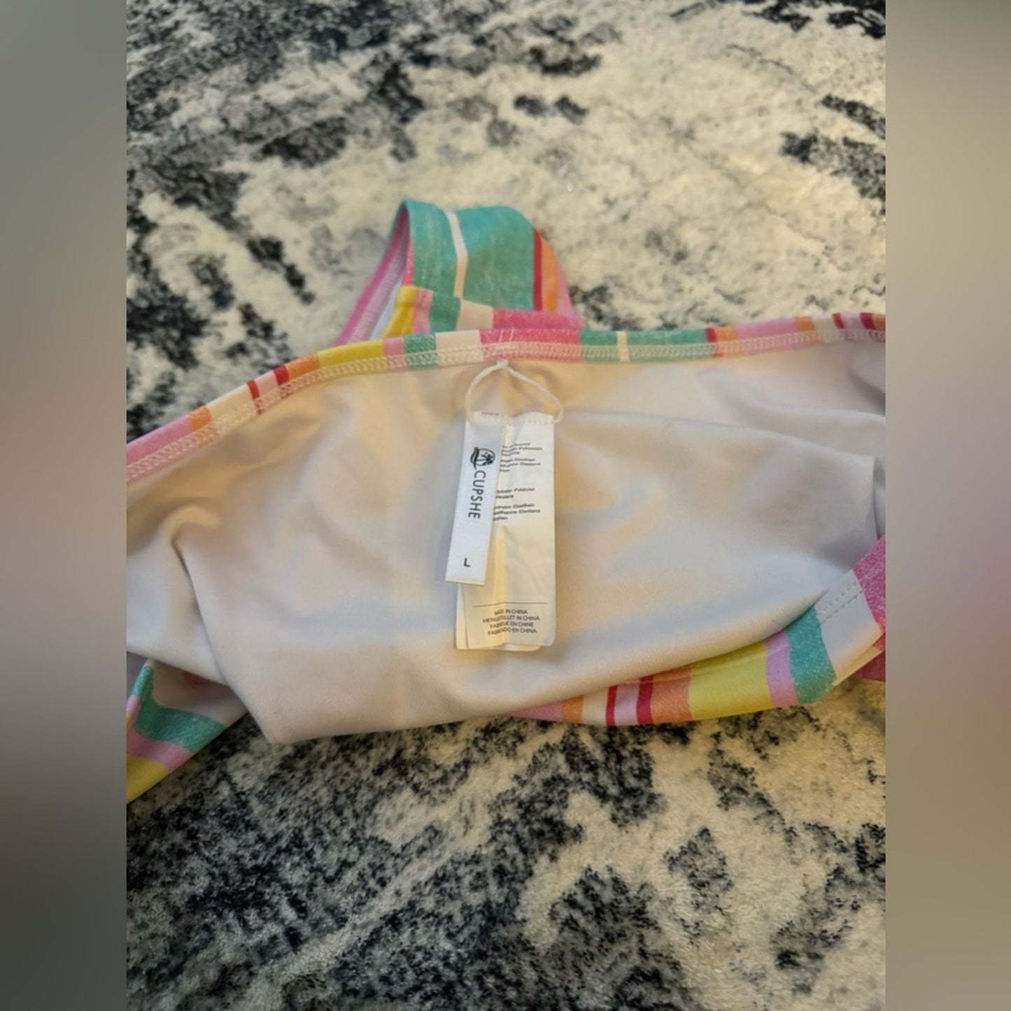 Pre-Owned LG Cupshe Multicolor Striped Tie Bikinj Bottom