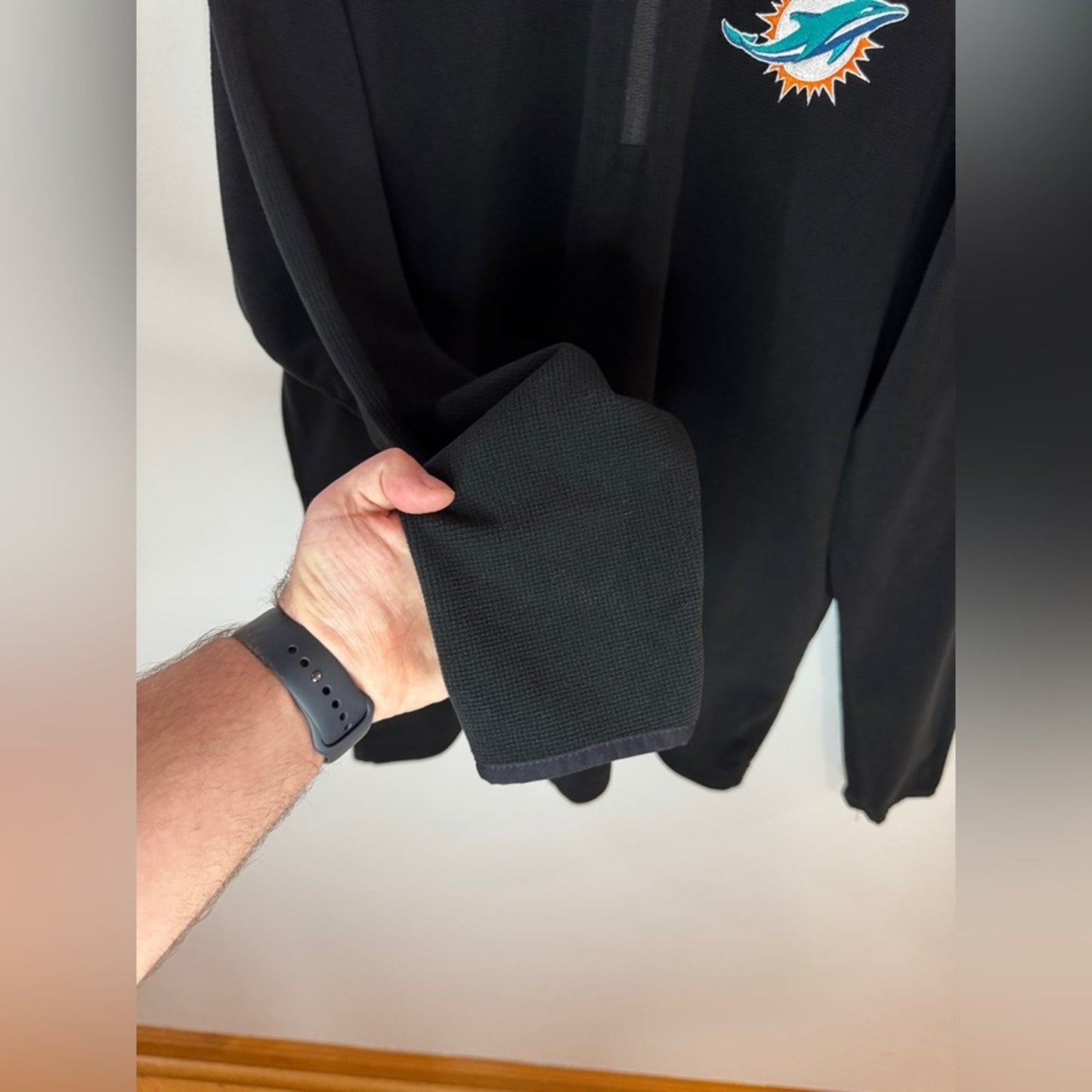 Pre-Owned LG Antigua Miami Dolphins Embroidered Quarter Zip Fleece Jacket