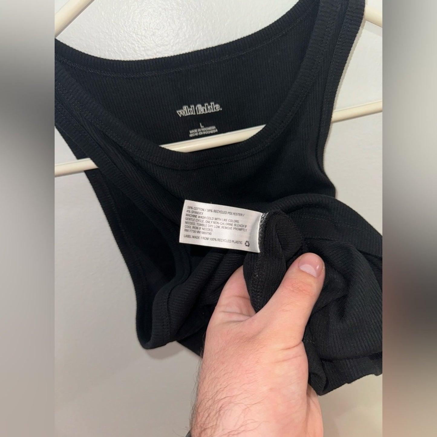 Pre-Owned LG Wild Fable Black Ribbed Tank Top