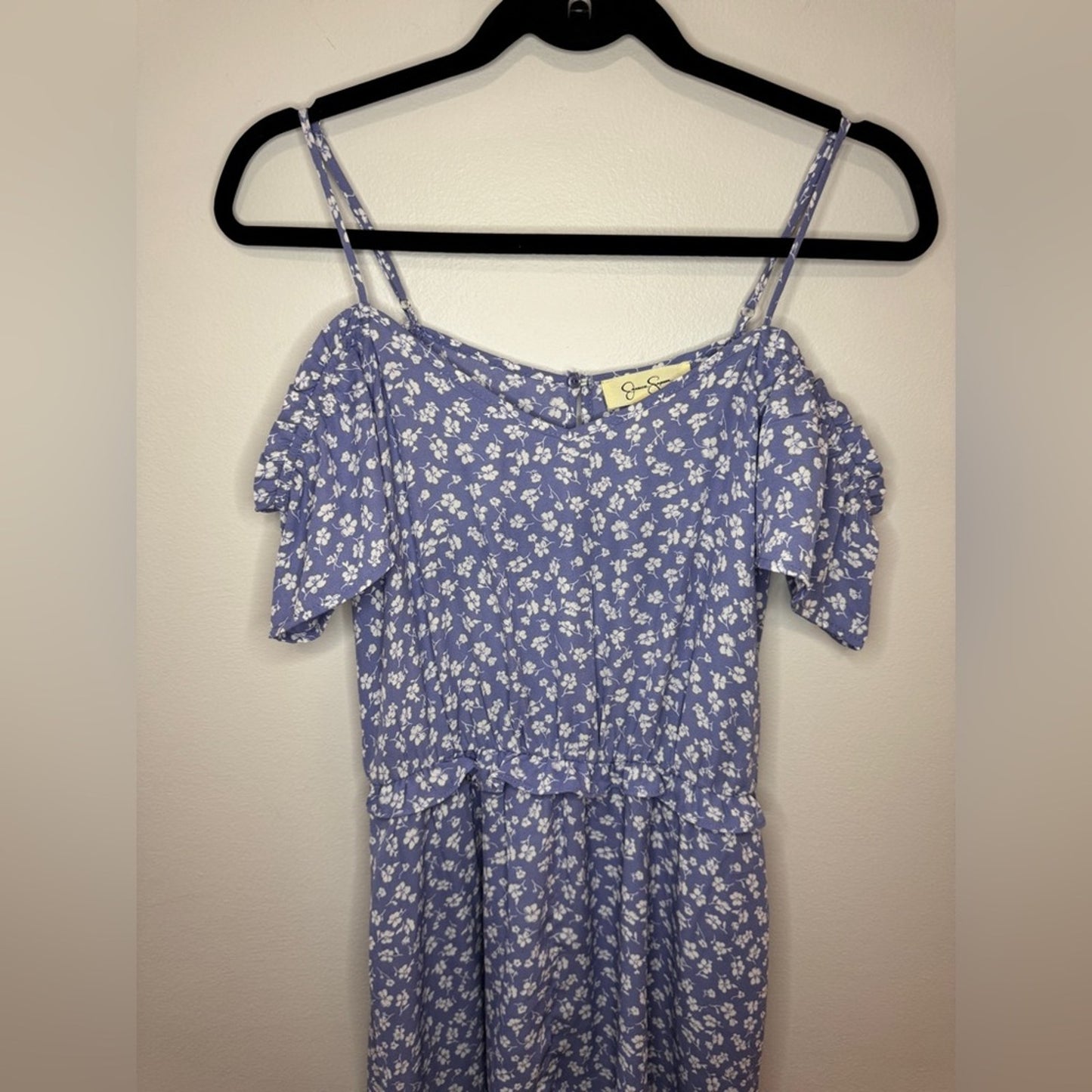 Pre-Owned MD Jessica Simpson Blue Floral Off the Shoulder Dress