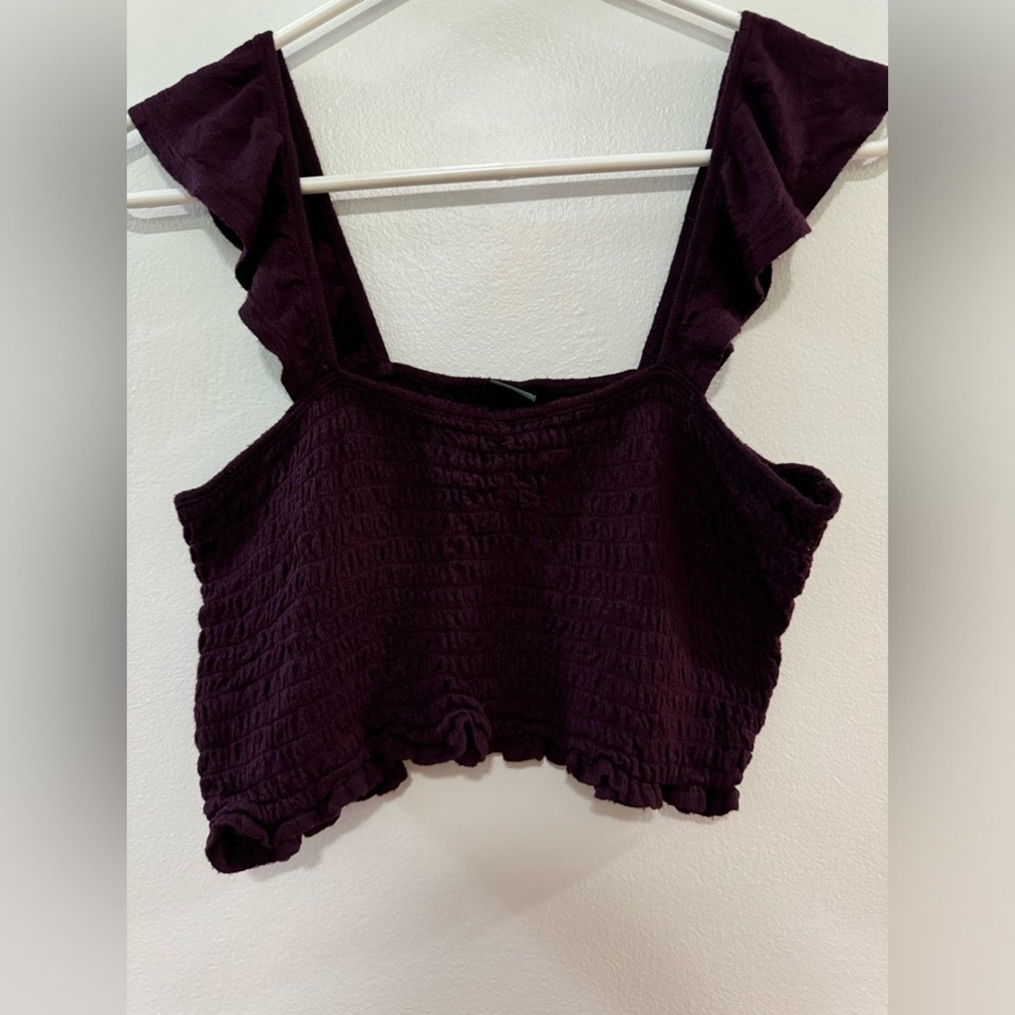 Pre-Owned MD Wild Fable Purple Ruffle Cropped Top