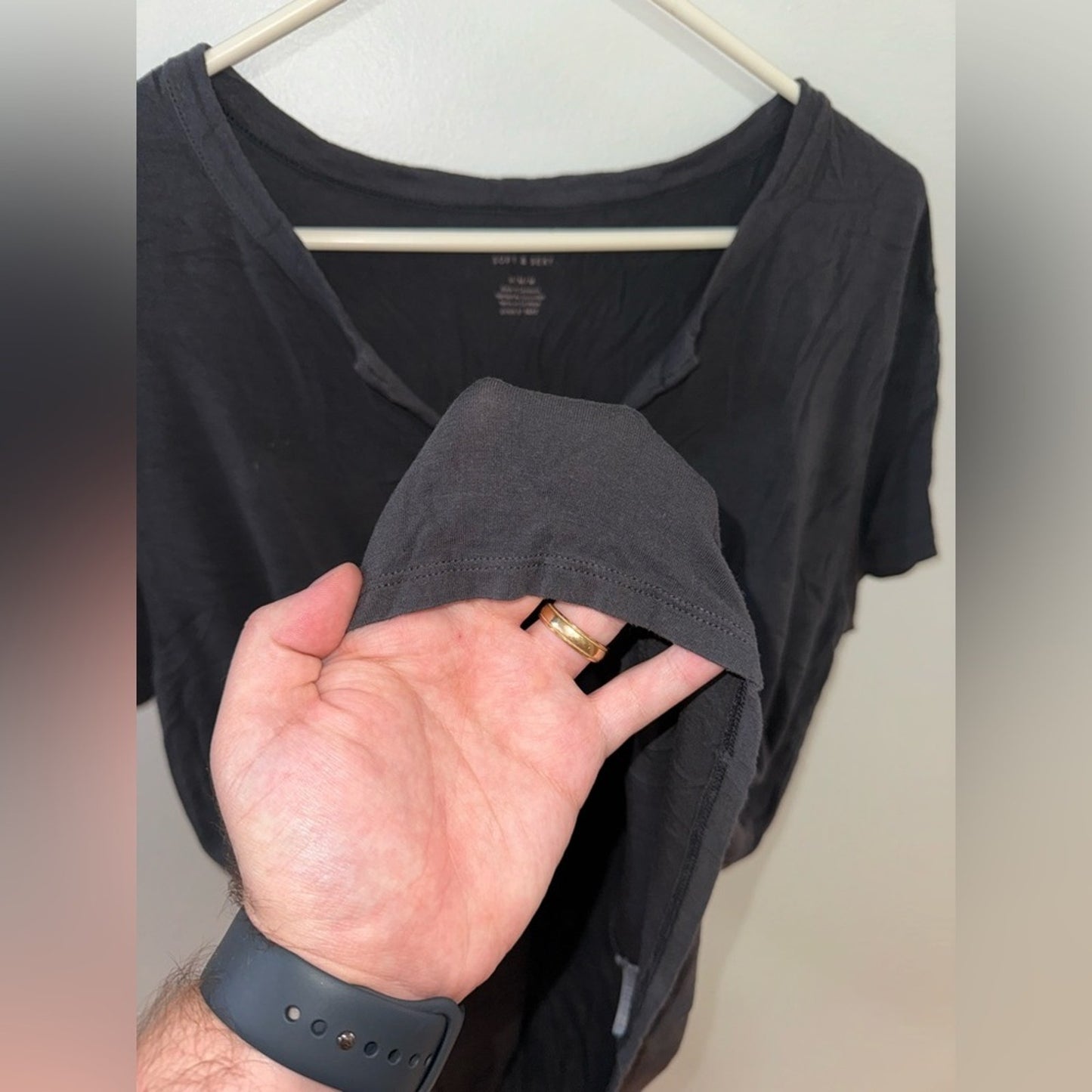 Pre-Owned MD American Eagle Black Lace Up T-Shirt