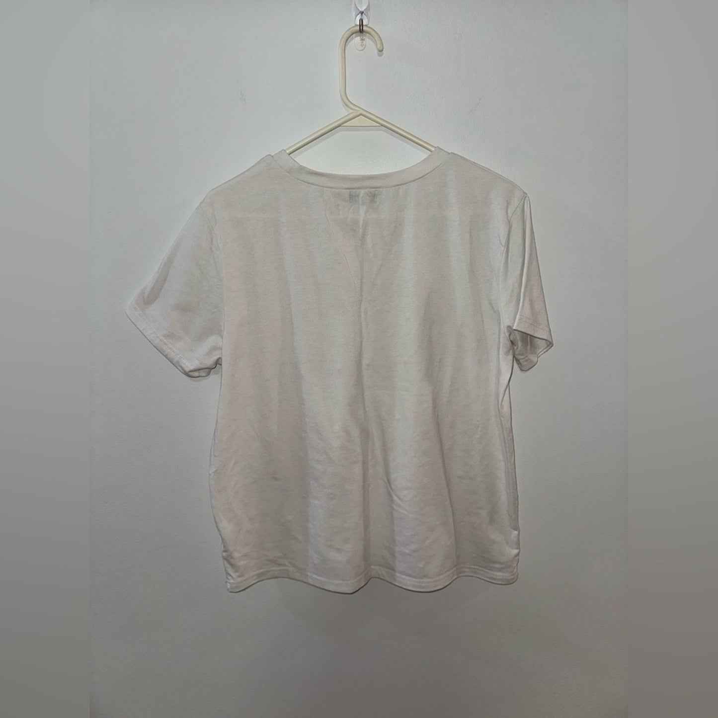Pre-Owned XL Ontwelfth White Embellished Pearl and Rhinestone T-Shirt