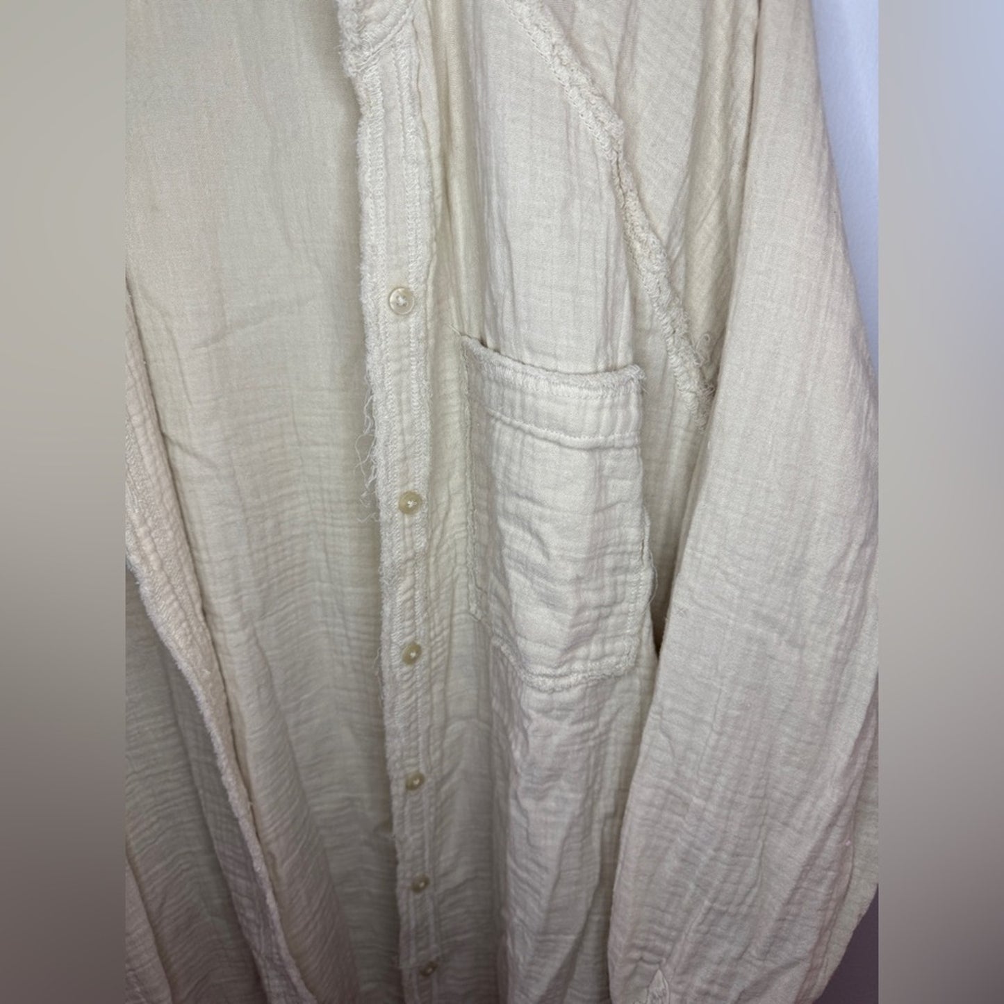 Pre-Owned MD Aerie Cream Long Sleeve Button Up Shirt