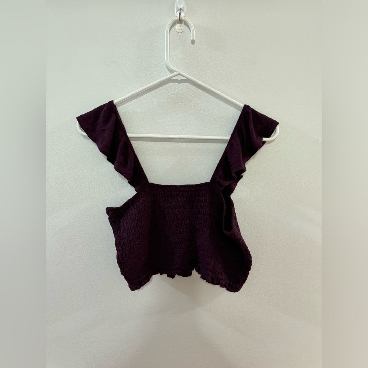 Pre-Owned MD Wild Fable Purple Ruffle Cropped Top