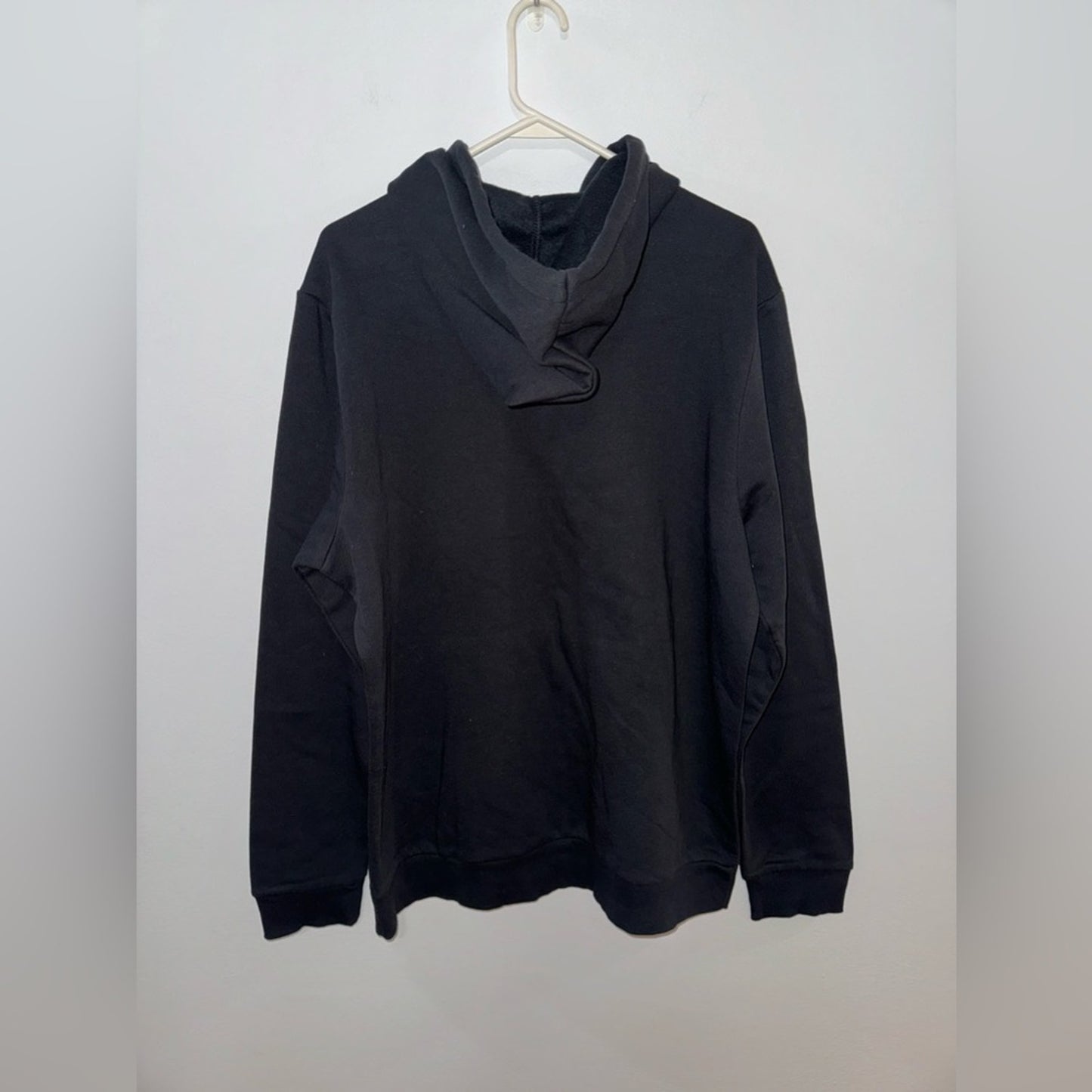 NWT LG Reebok Black with Red Graphic Logo Fleece Pullover Hoodie