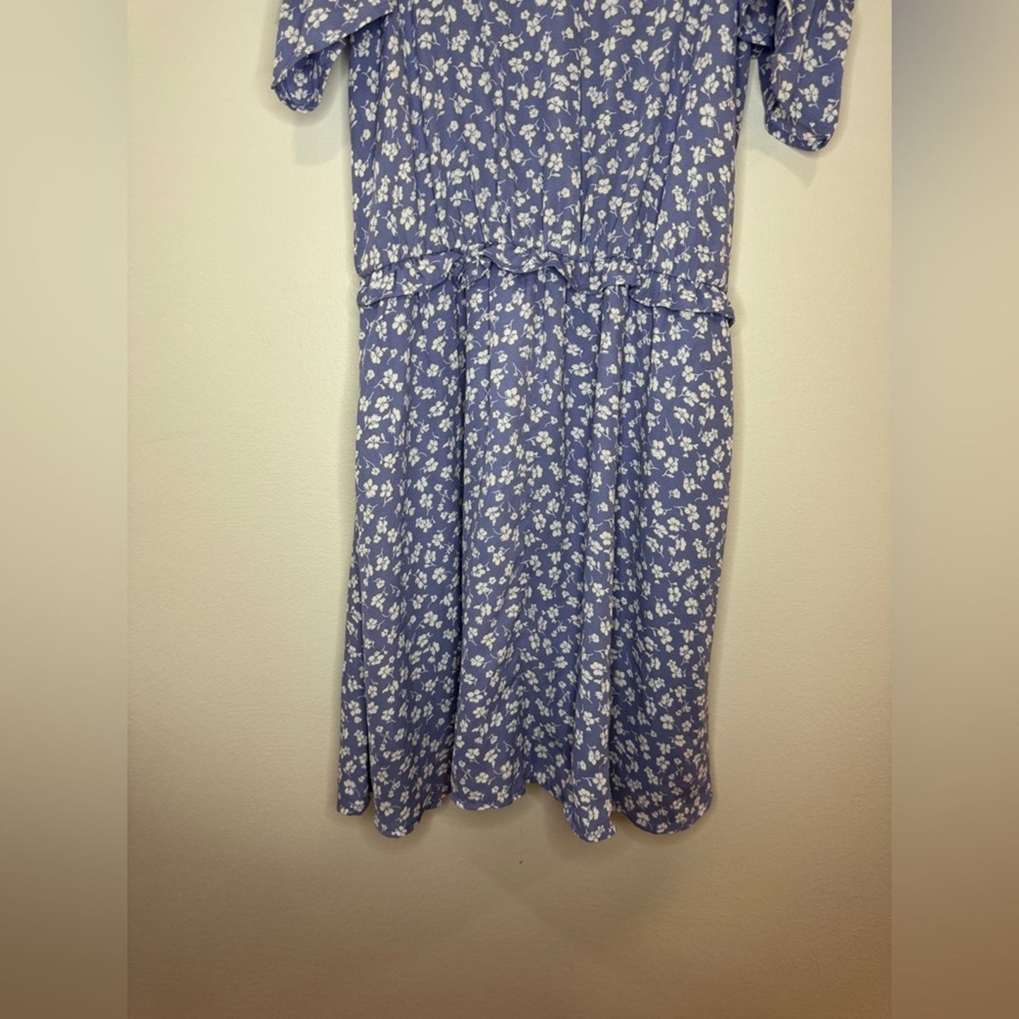 Pre-Owned MD Jessica Simpson Blue Floral Off the Shoulder Dress
