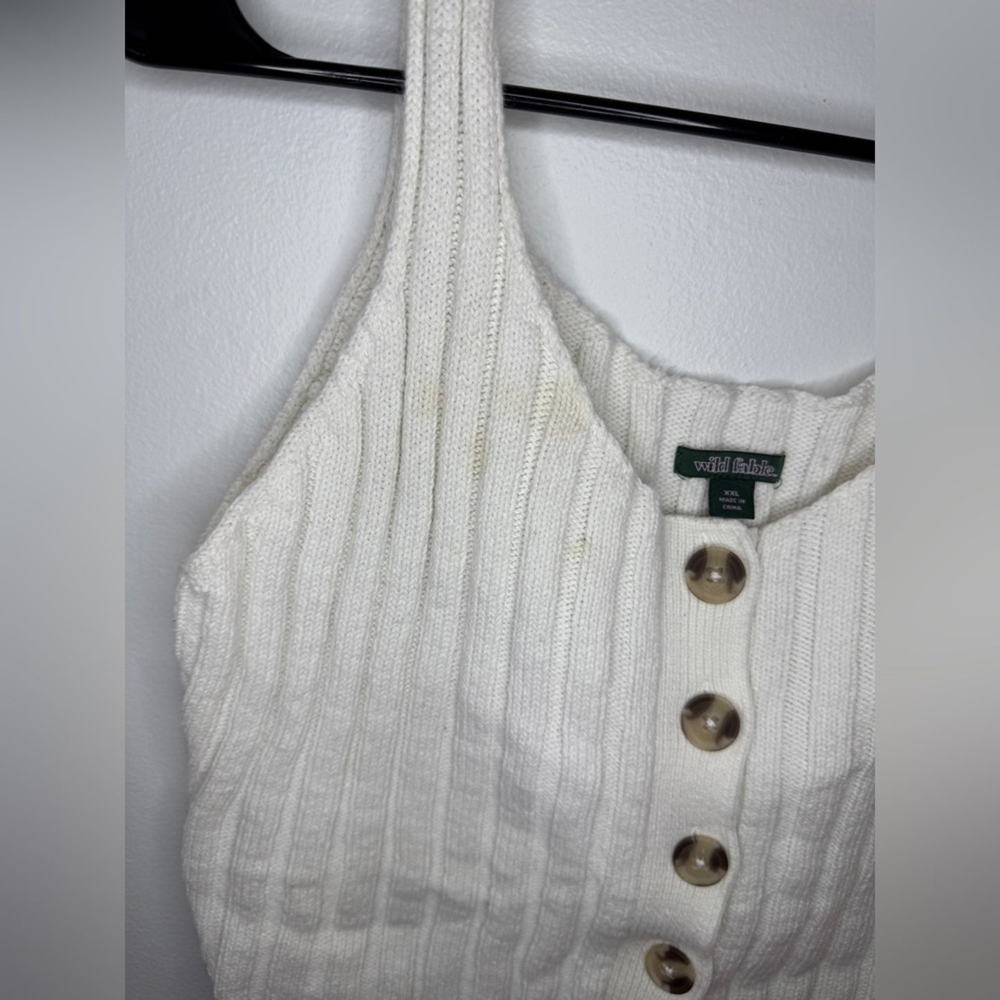 Pre-Owned XXL Wild Fable White Ribbed Knitted Tank Top