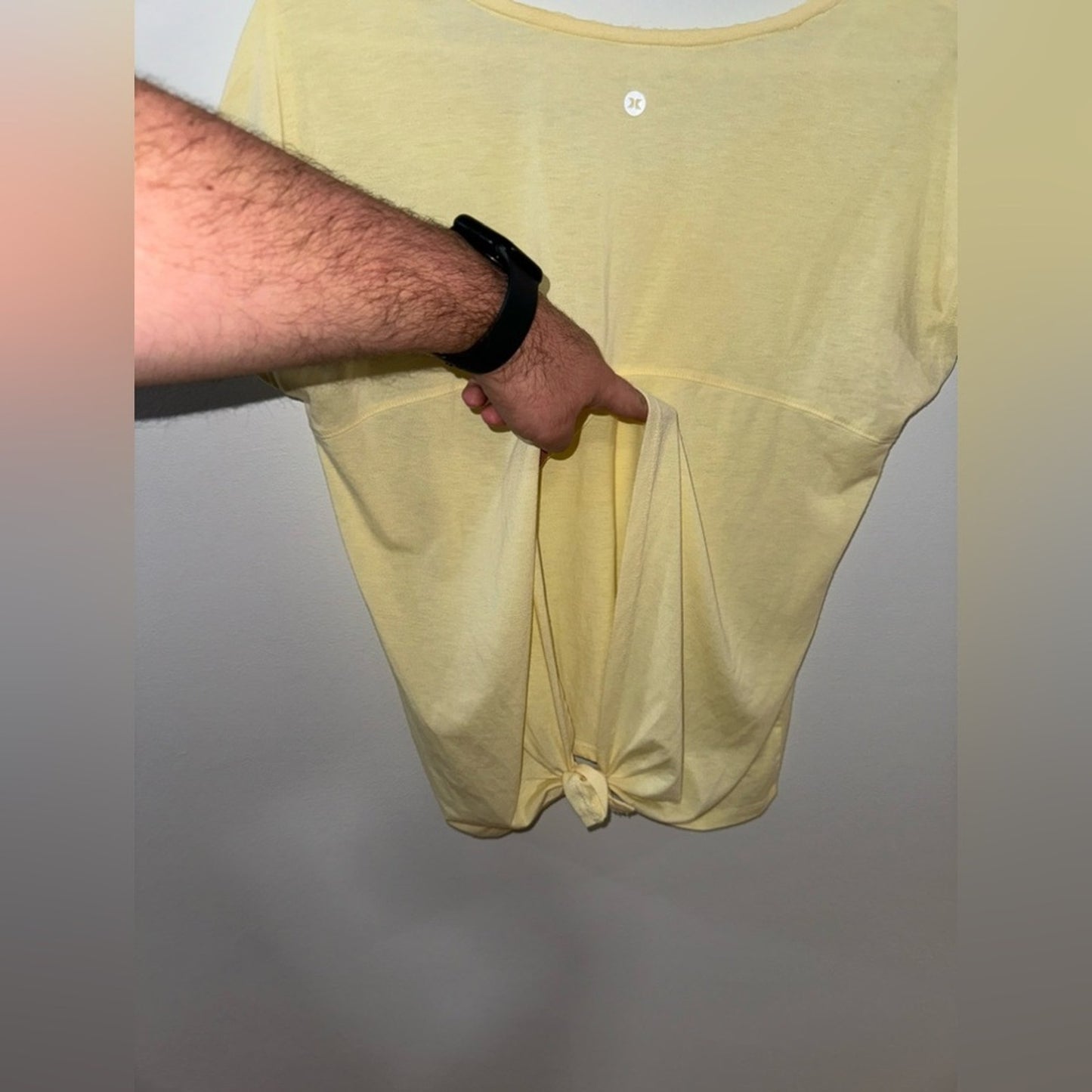 Pre-Owned MD RBX Yellow Open Tie Back Athletic Shirt