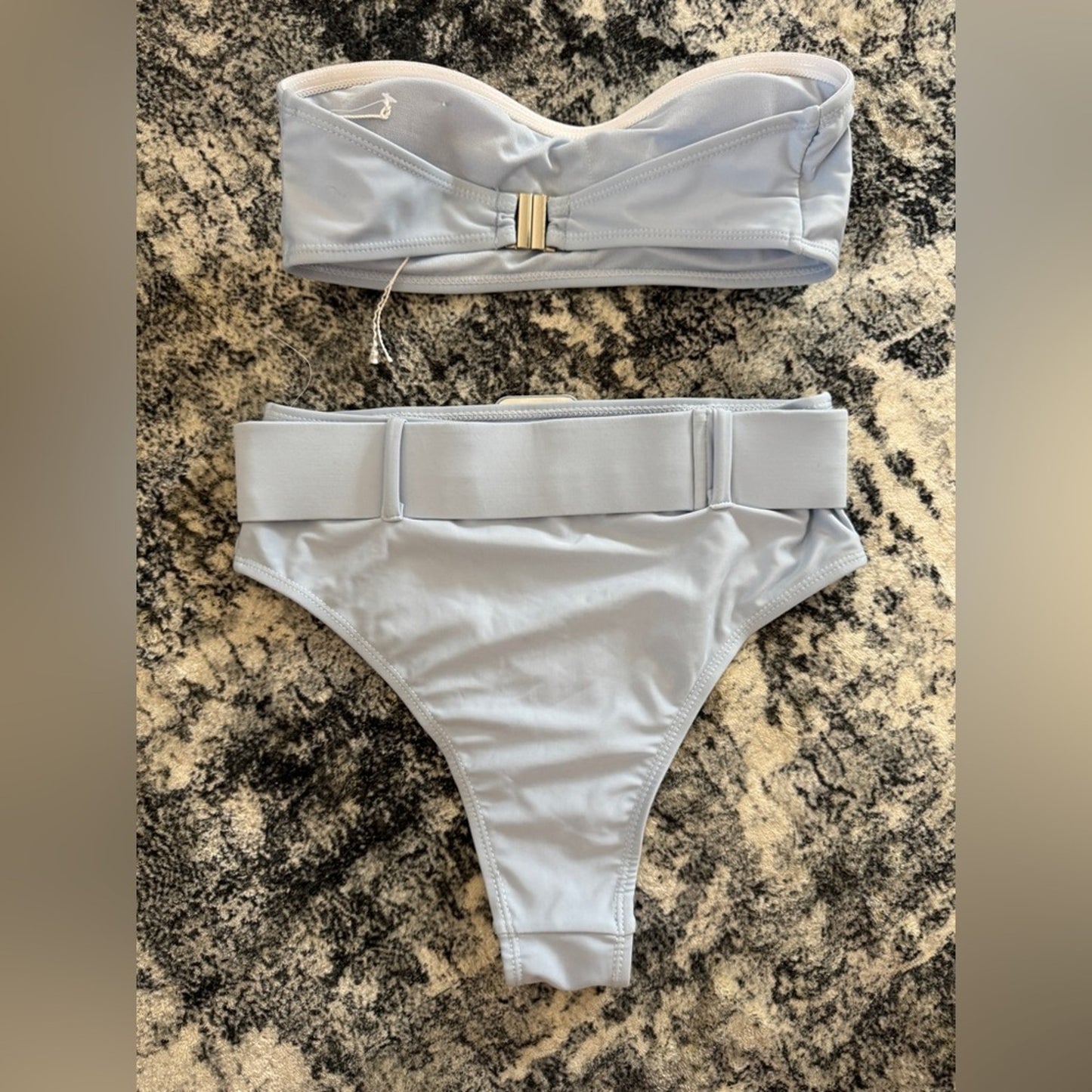 Pre-Owned SM LA Swim Blue Tube Top and Bikini Bottom Set