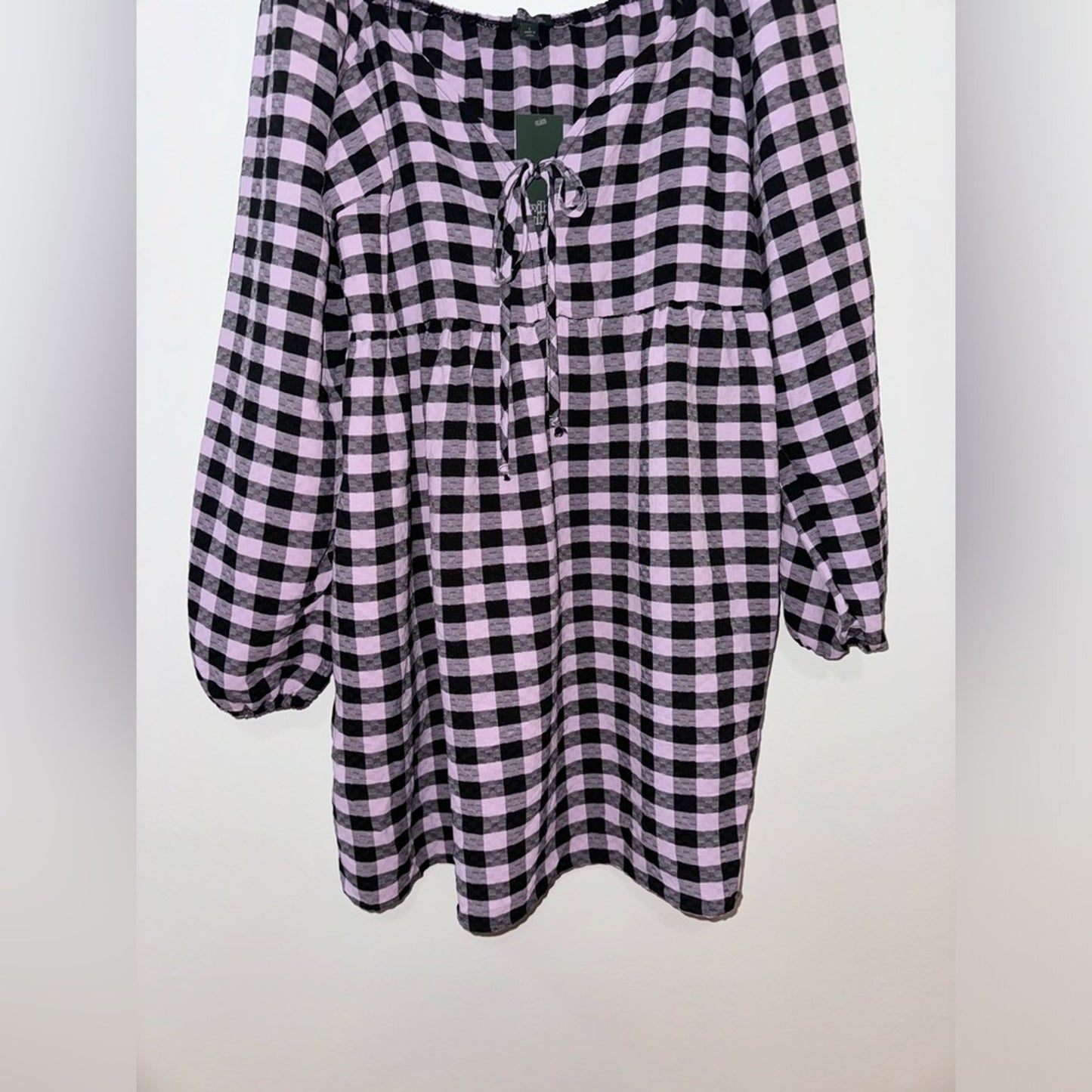 NWT LG Wild Fable Black/Pink Checker Print Dress