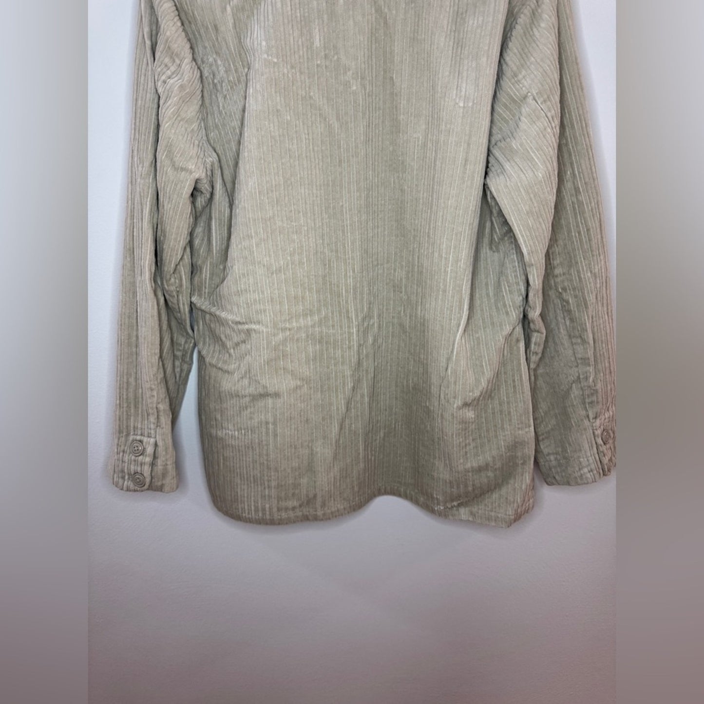 Pre-Owned MD Studio Works Grey Ribbed Button Up Shirt