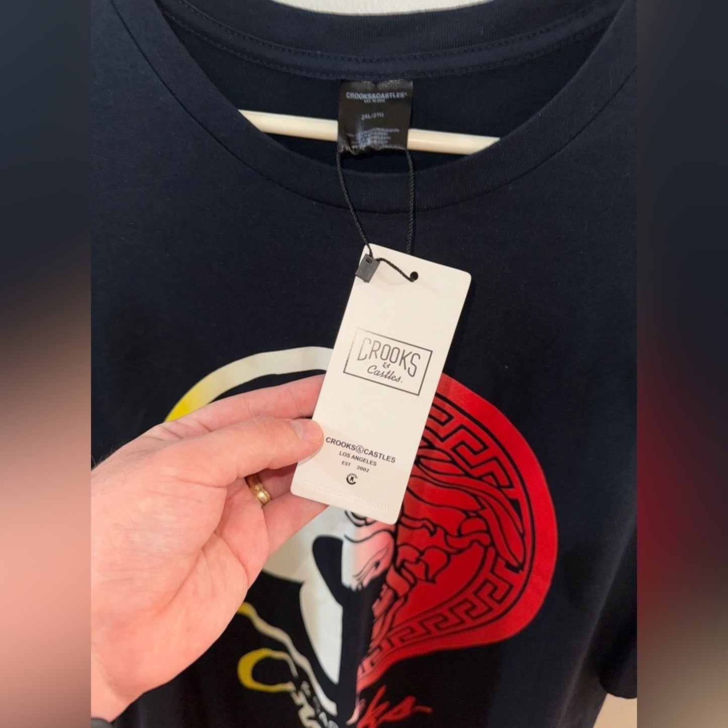 NWT XXL Crooks and Castles Navy Blue Graphic Logo T-Shirt
