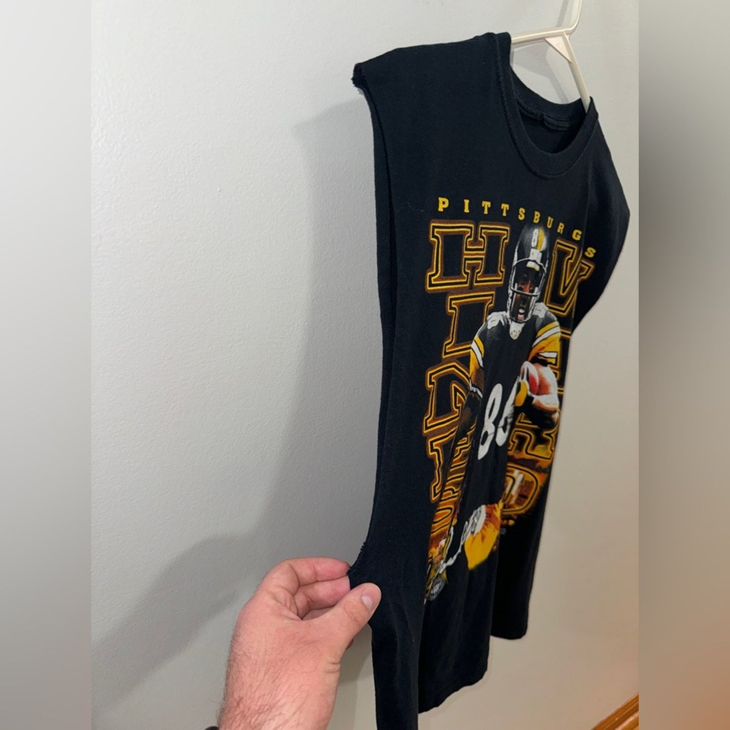 Pre-Owned Pittsburgh Steelers Hines Ward 2008 Cutoff Black Sleeveless Shirt