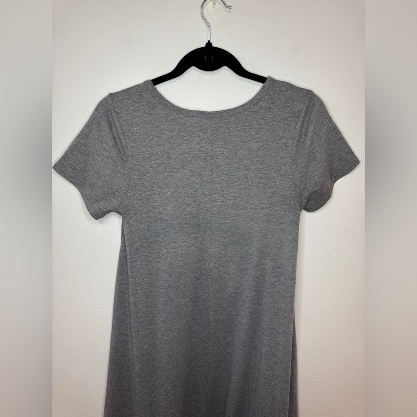 Pre-Owned XXS Lularoe Heather Grey Cap Sleeve Pocket T-Shirt Dress
