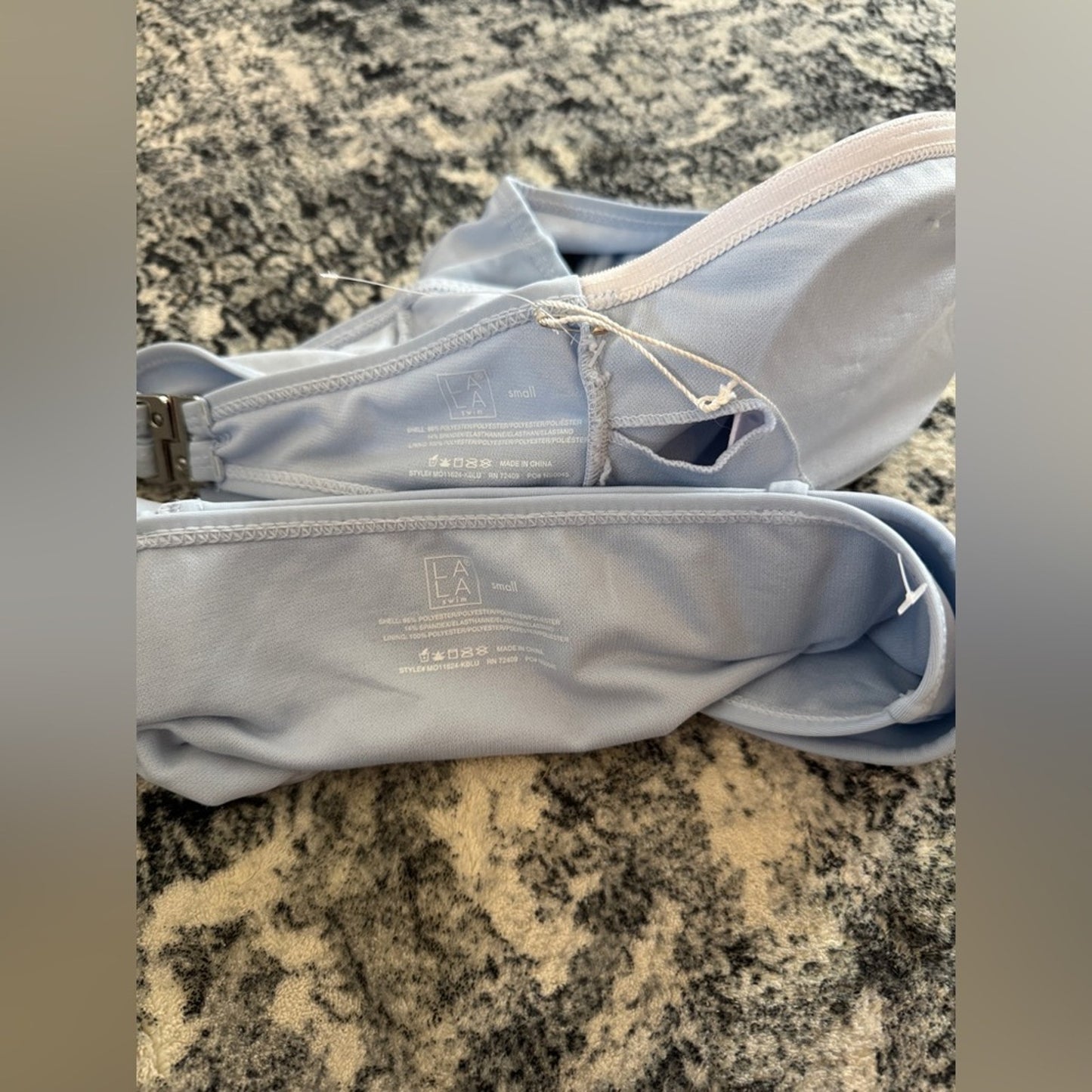 Pre-Owned SM LA Swim Blue Tube Top and Bikini Bottom Set