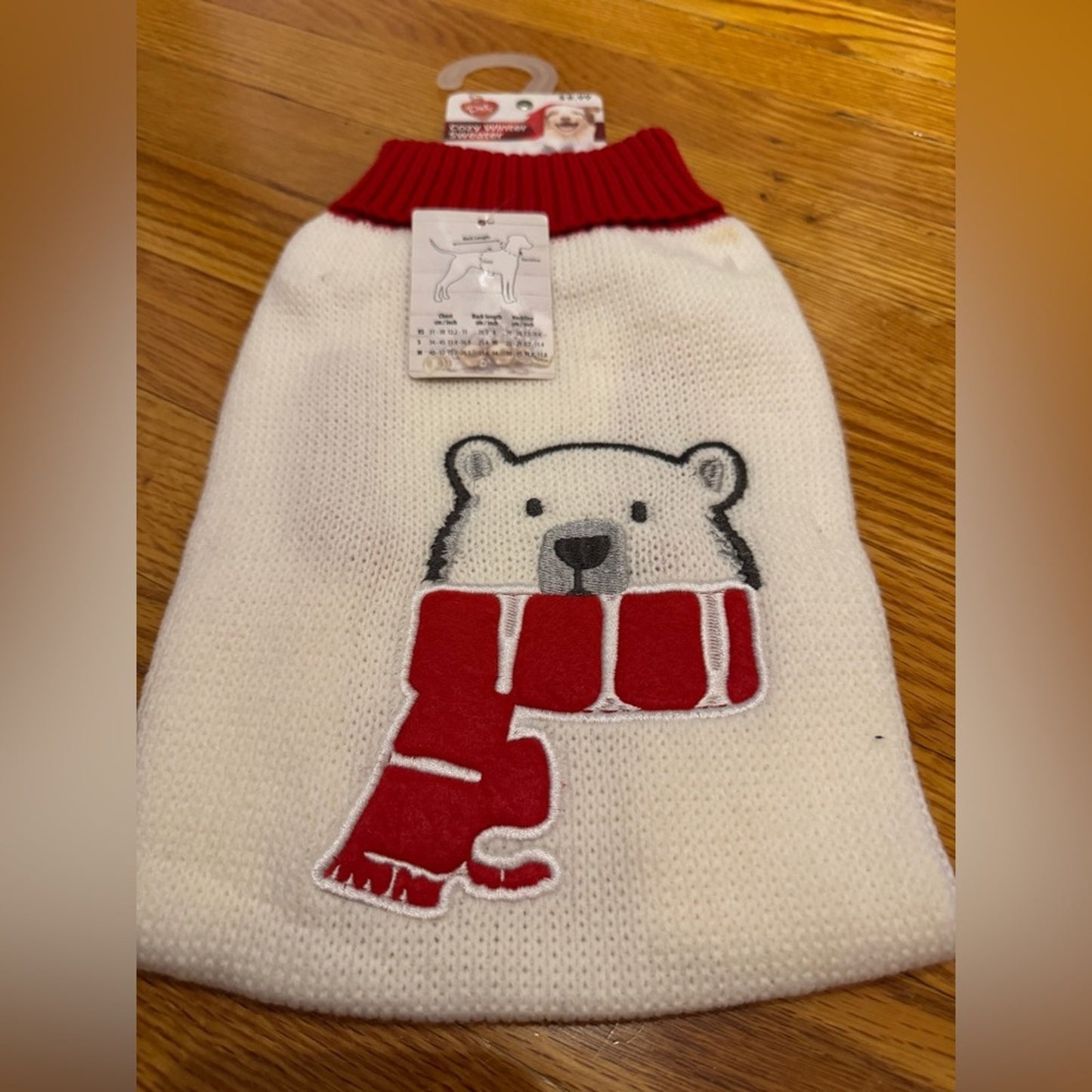 NWT MD Pet Central White Polar Bear Cozy Winter Dog Sweater