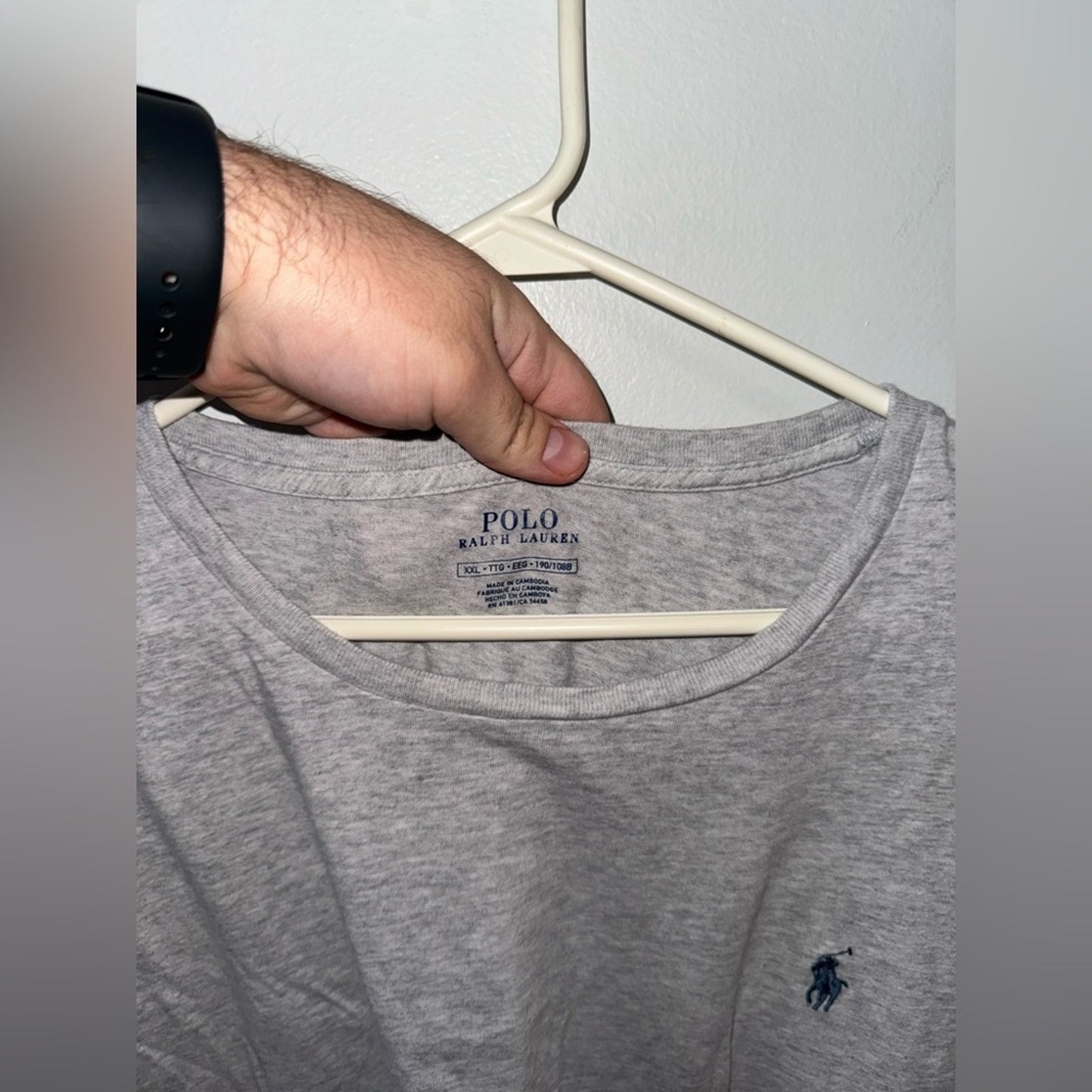 Pre-Owned XXL Polo Ralph Lauren Light Heather Grey Logo T-Shirt