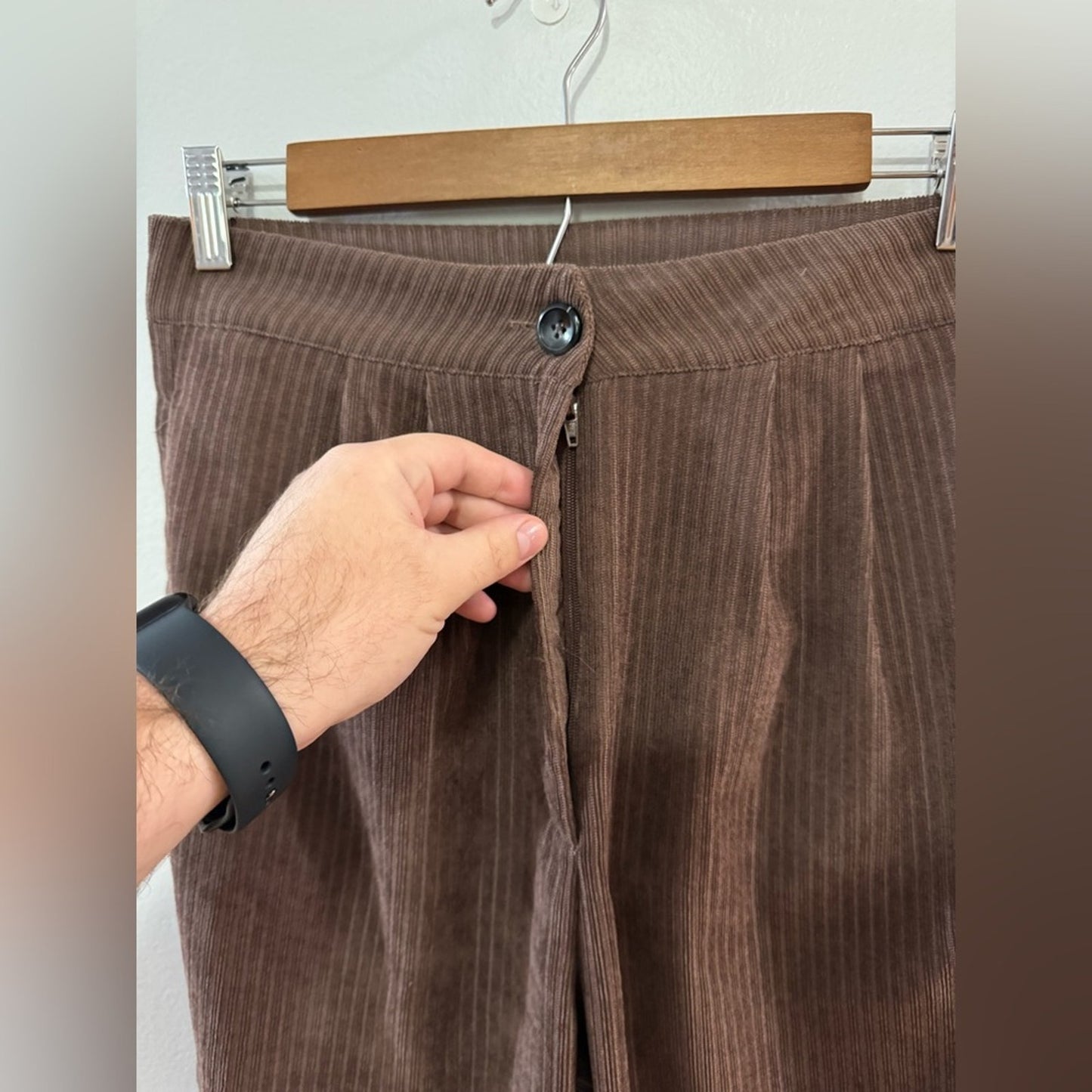 Pre-Owned MD SHEIN Brown Corduroy Wide Leg Pants
