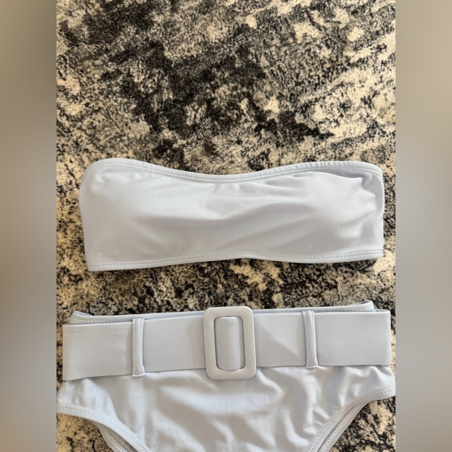 Pre-Owned SM LA Swim Blue Tube Top and Bikini Bottom Set