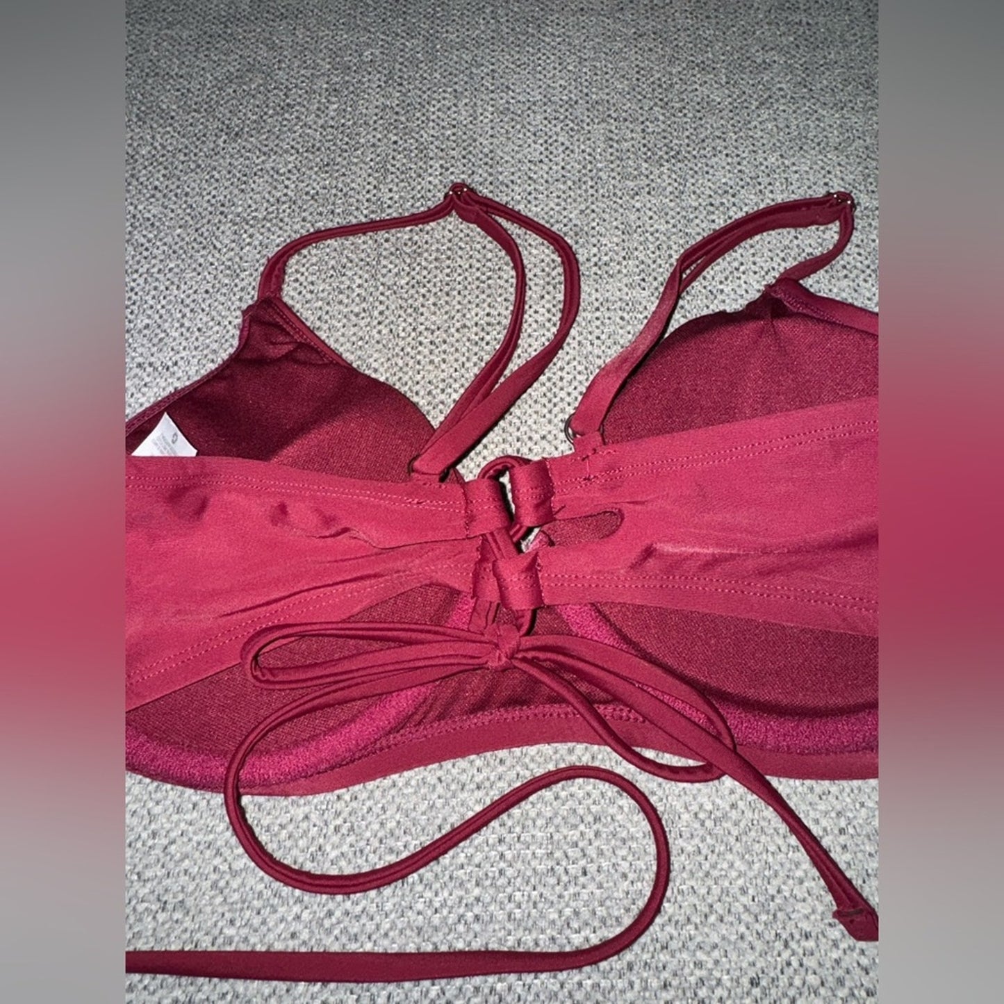 Pre-Owned LG Time and Tru Maroon Bikini Top and Bottom