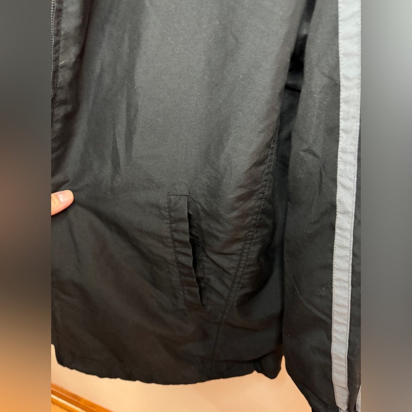 Pre-Owned XL Nike Vintage Black and Grey Zip Up Windbreaker Jacket