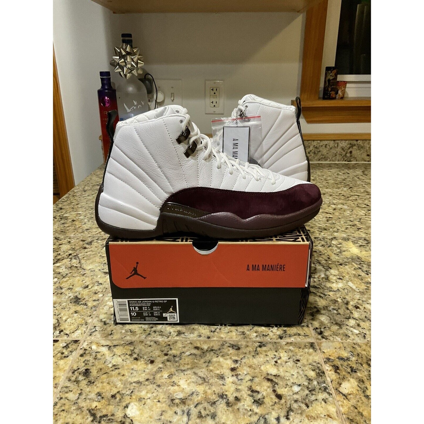 DS Air Jordan 12 Retro A Ma Maniére White Burgundy Women’s Size 11.5 Men’s 10