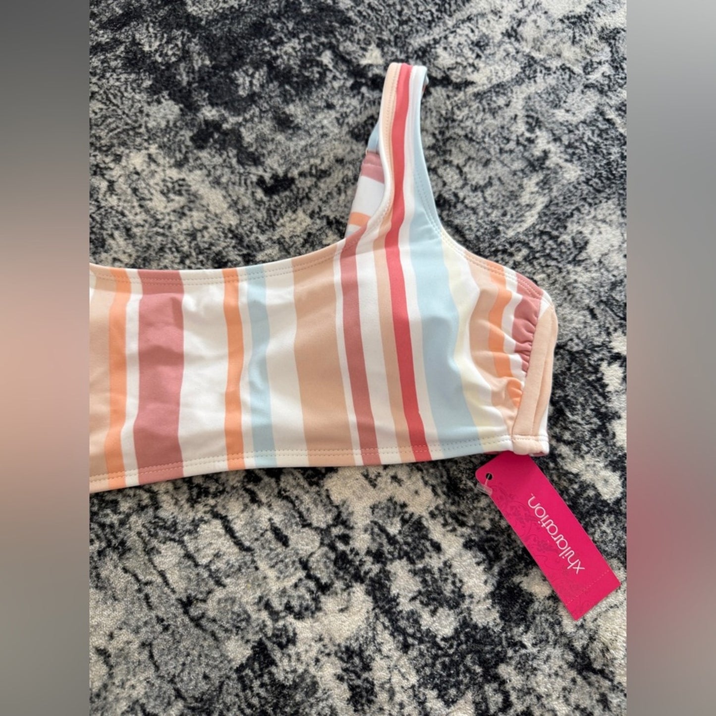 NWT LG Xhilaration Multicolor Stripe Bikini Top