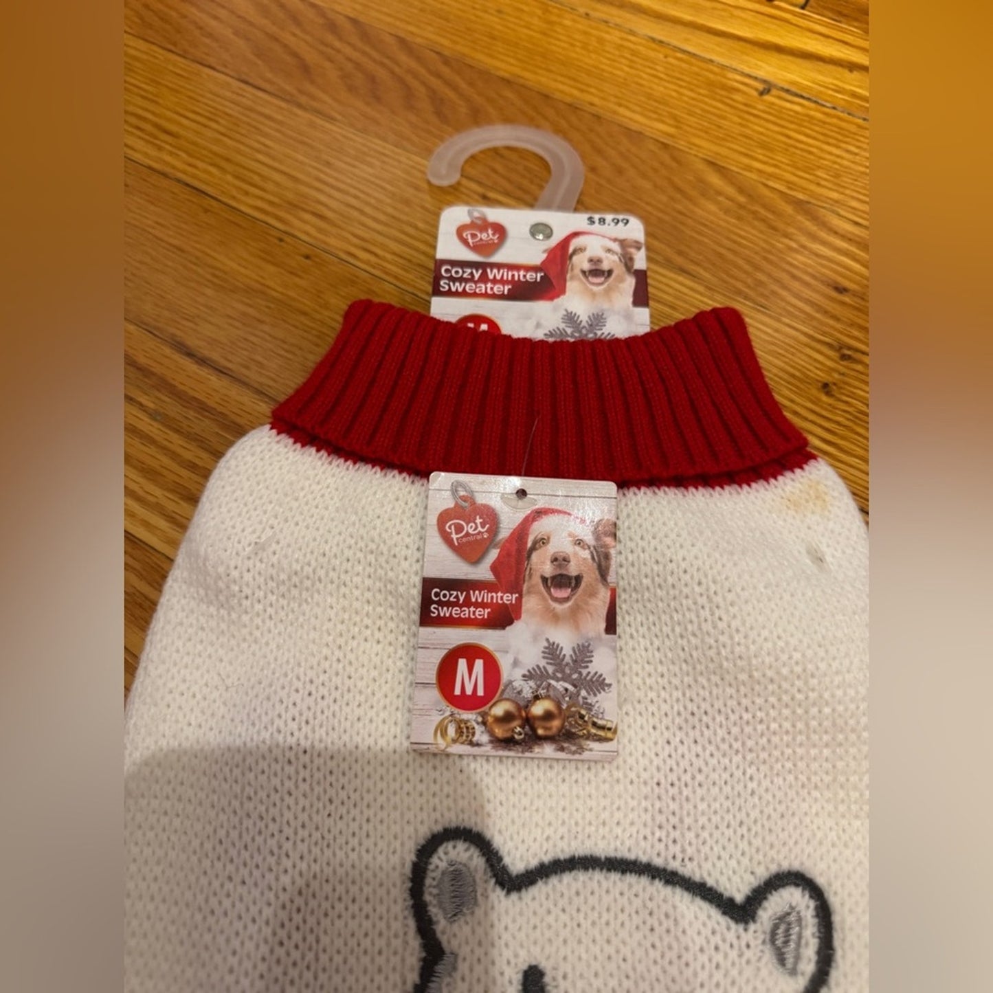 NWT MD Pet Central White Polar Bear Cozy Winter Dog Sweater